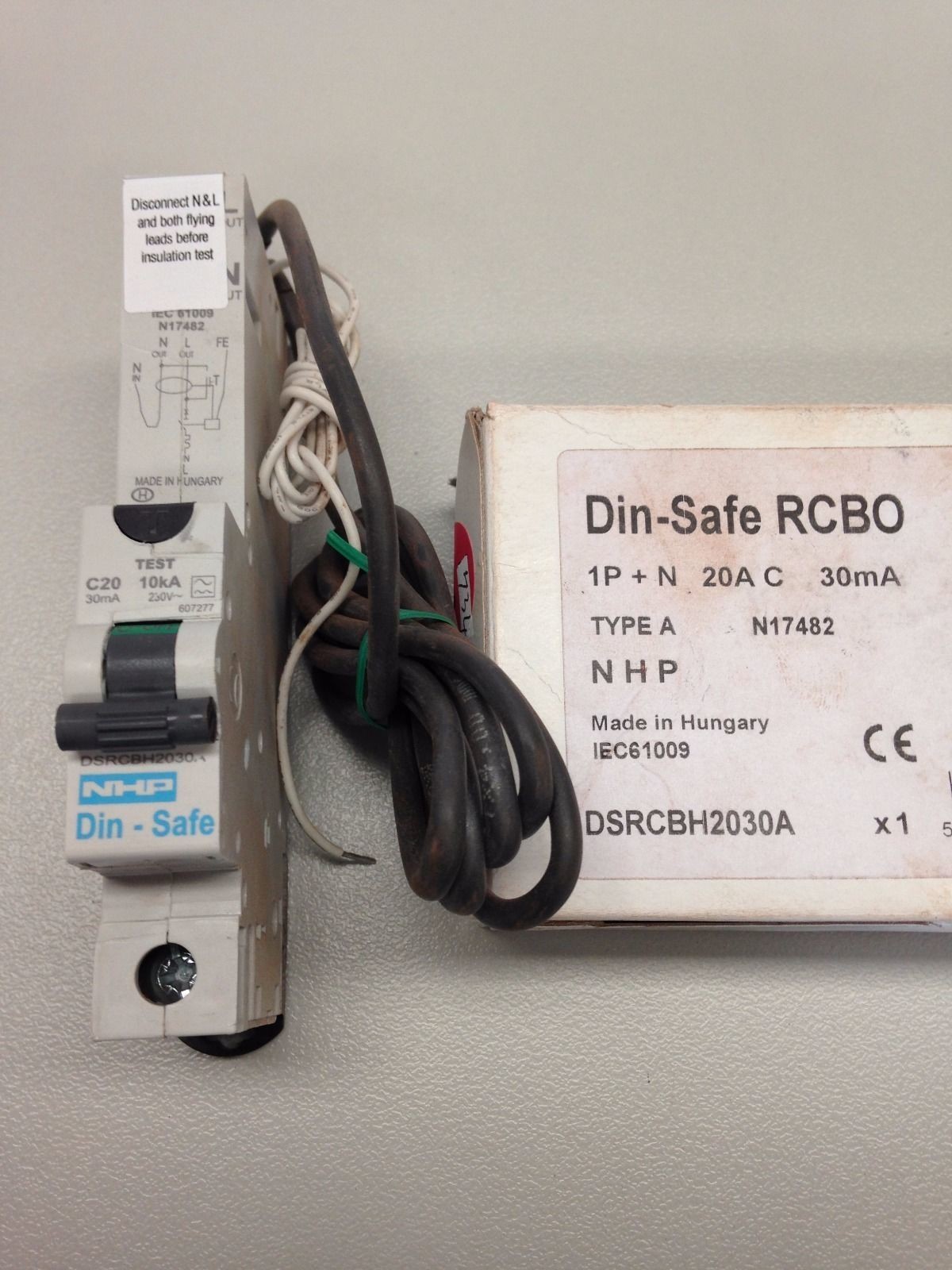 NHP TERASAKI DSRCBH2030A 20A 10kA Din-Safe RCBO C20 RCD