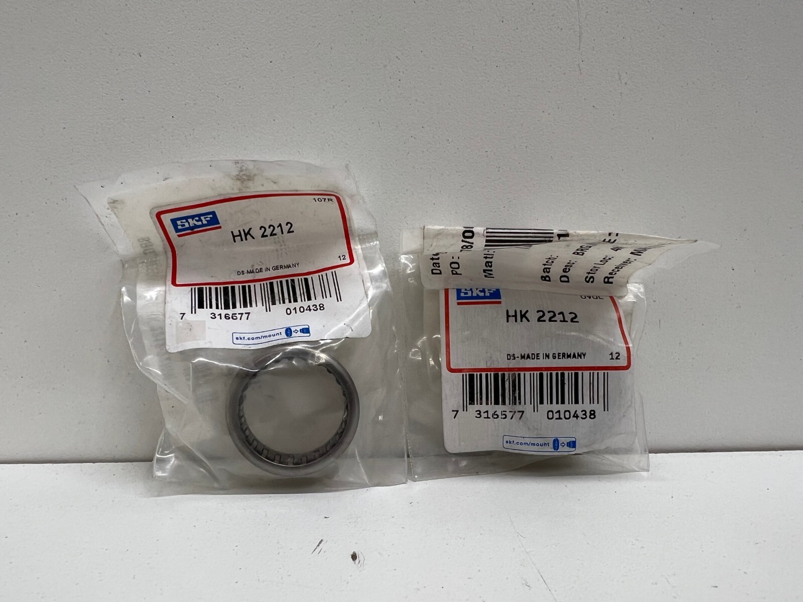 LOT OF (2) NEW OLD STOCK! SKF NEEDLE ROLLER BEARINGS HK2212