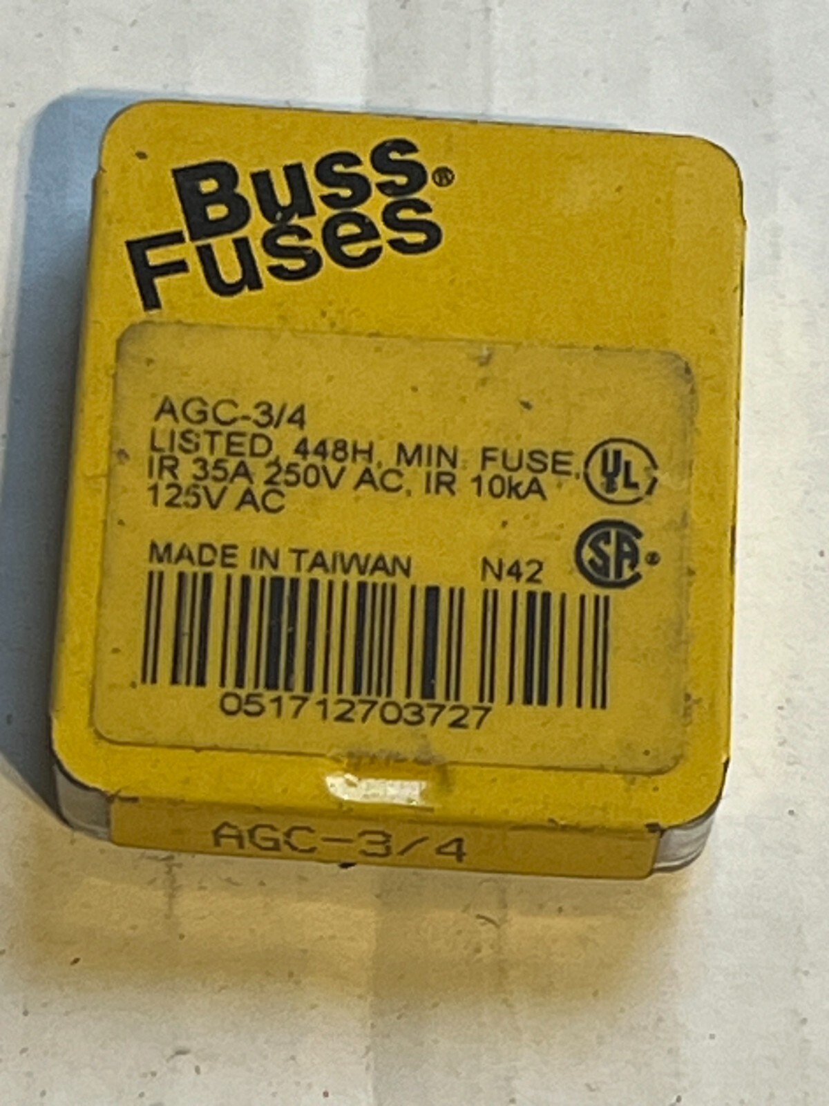 bussmann agc-3/4 nos pack of 5pcs poor packaging