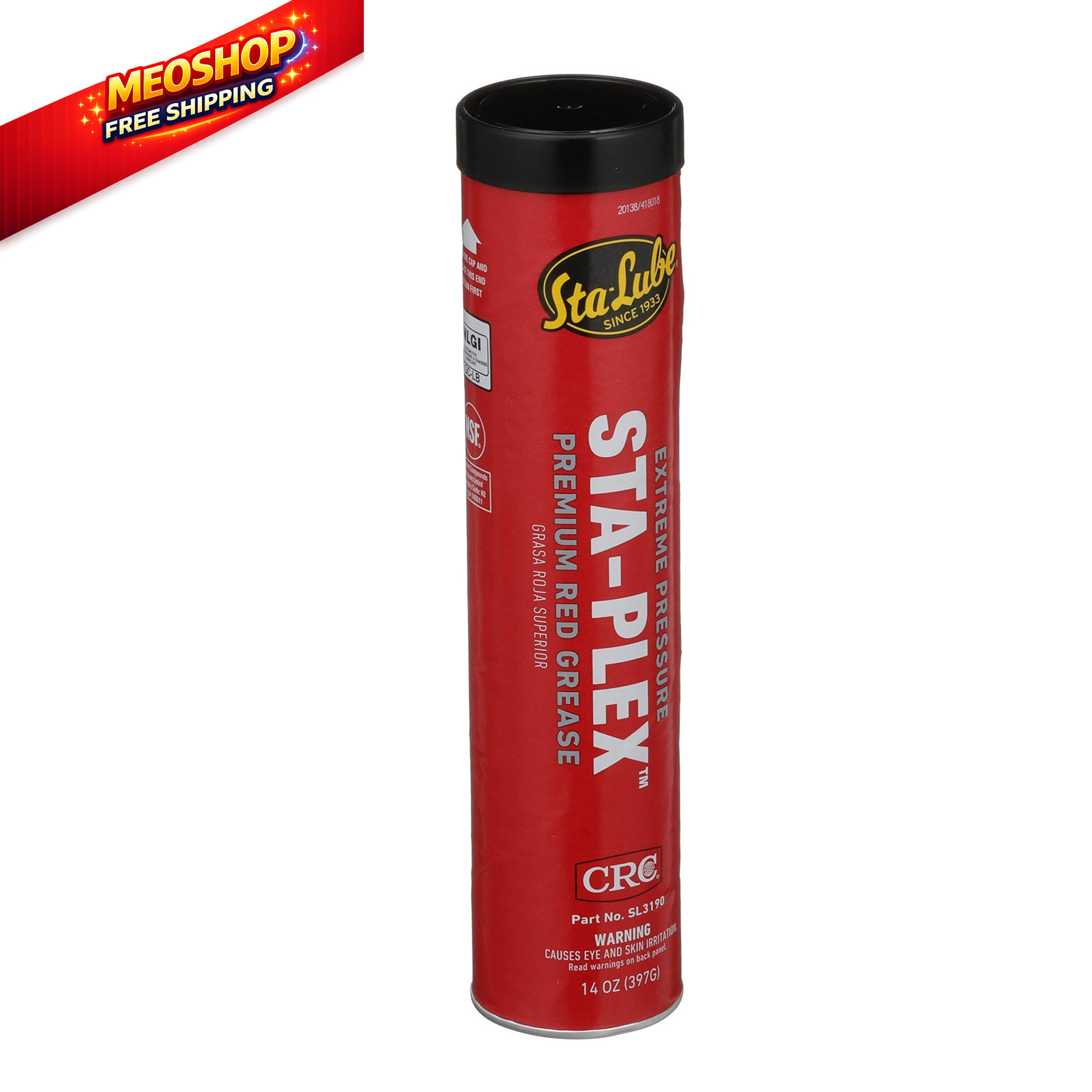 Sta-Lube Sta-Plex Extreme Pressure Premium Red Grease SL3190 14 Oz, Cartridge