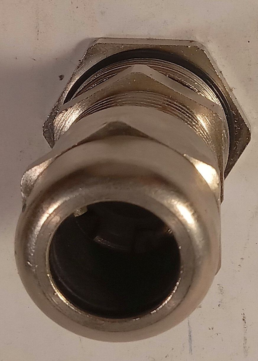 1 NEW NICKLE PLATED BRASS 57.2 mm CABLE GLAND CONNECTOR NNB ***MAKE OFFER***