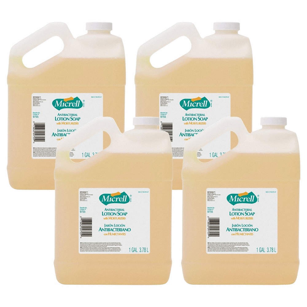 MICRELL 9755-04 Hand Soap,Amber,1 gal,Citrus,PK4 21EW54
