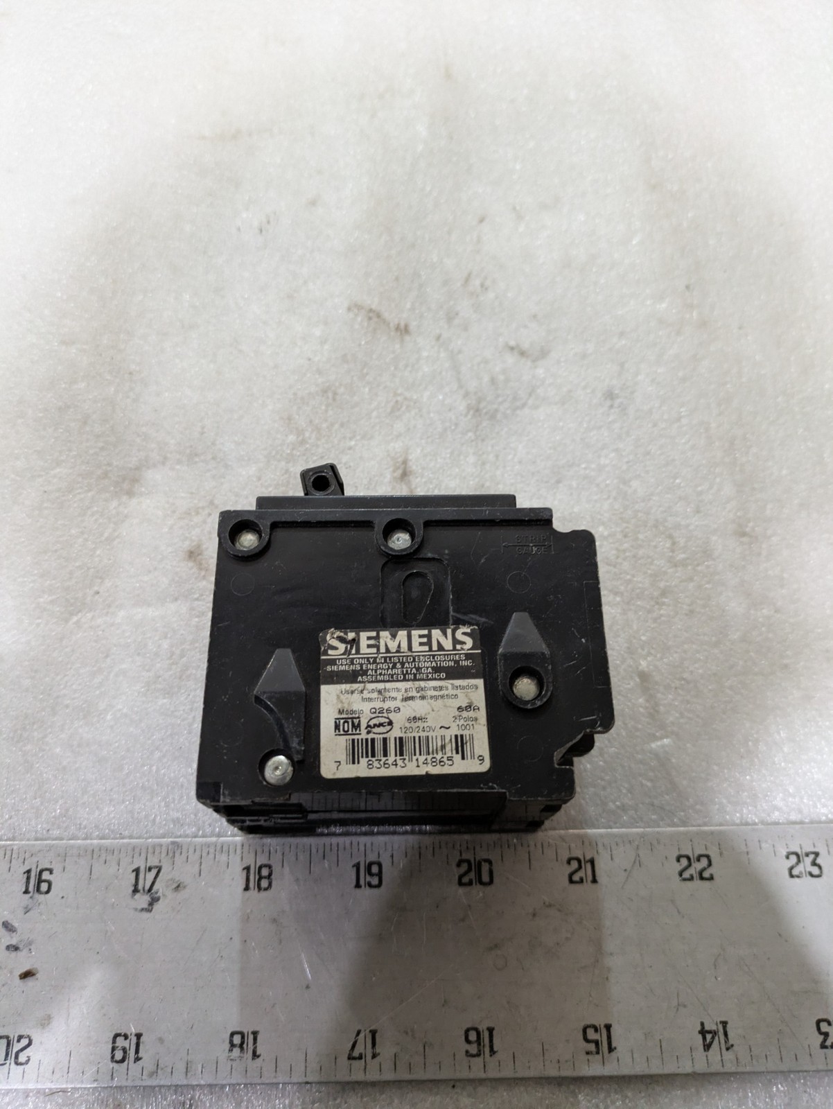 Siemens Q260 2-Pole 60A Circuit Breaker Type QP 120/240VAC 60Hz Plug-In