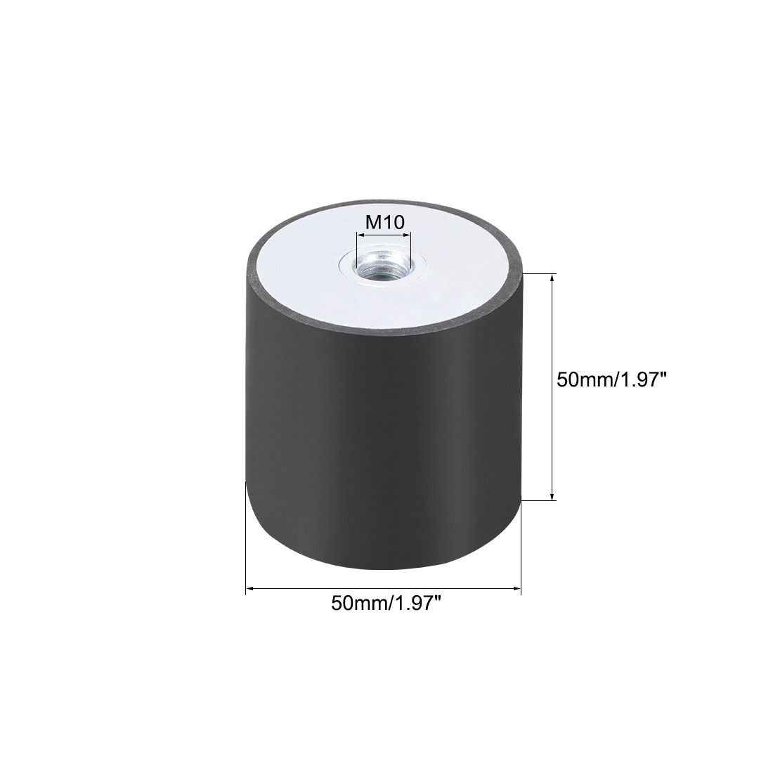 50 x 50mm M10 Thread Female Rubber Mount Silent block Base Block
