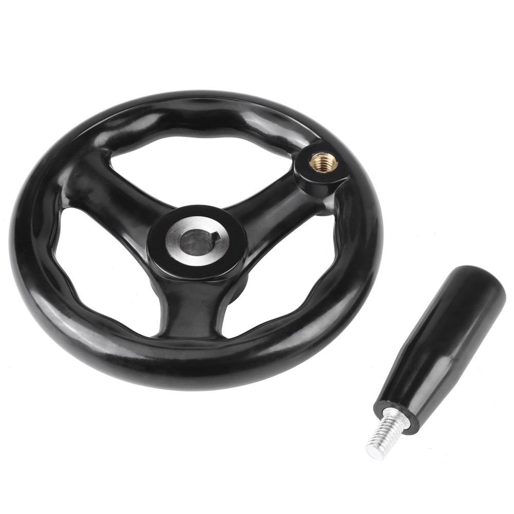 1PC 12*125mm Black Round 3 Spoke Hand Wheel For Lathe Milling Machine DSO