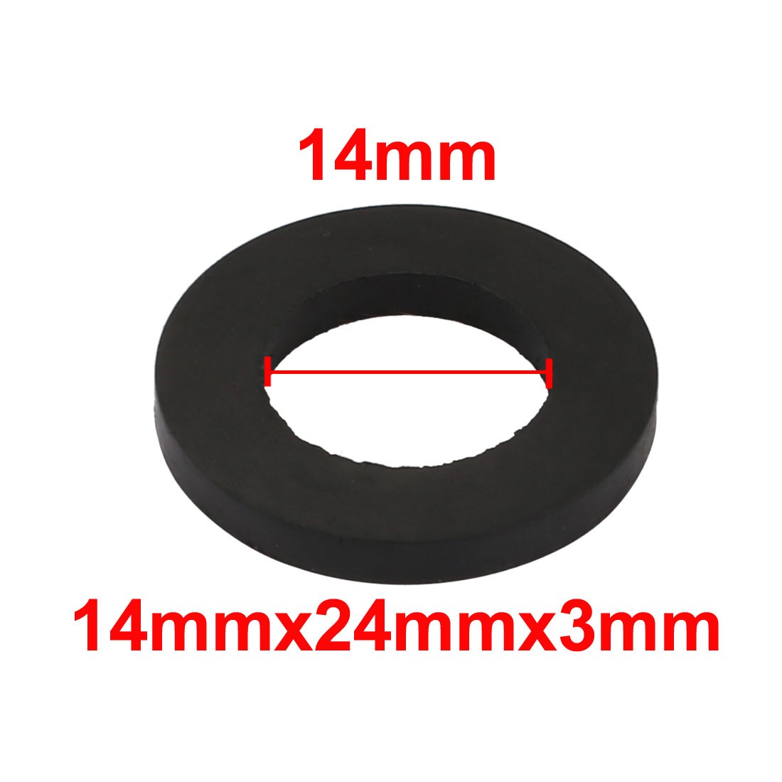 20Pc Black Rubber Round Flat Washer Assortment Size 14x24x3mm Flat Washer