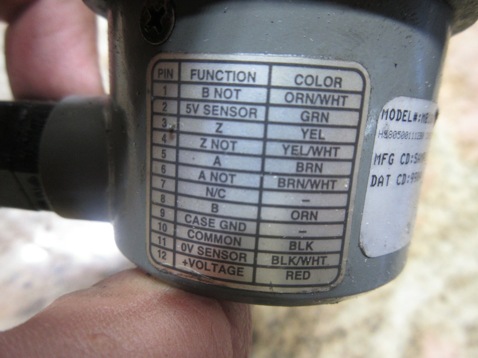 DYNAPAR DANAHER CONTROLS ENCODER M81000 H5805001112B0 0002 9904 BRIDGEPORT TC-3G