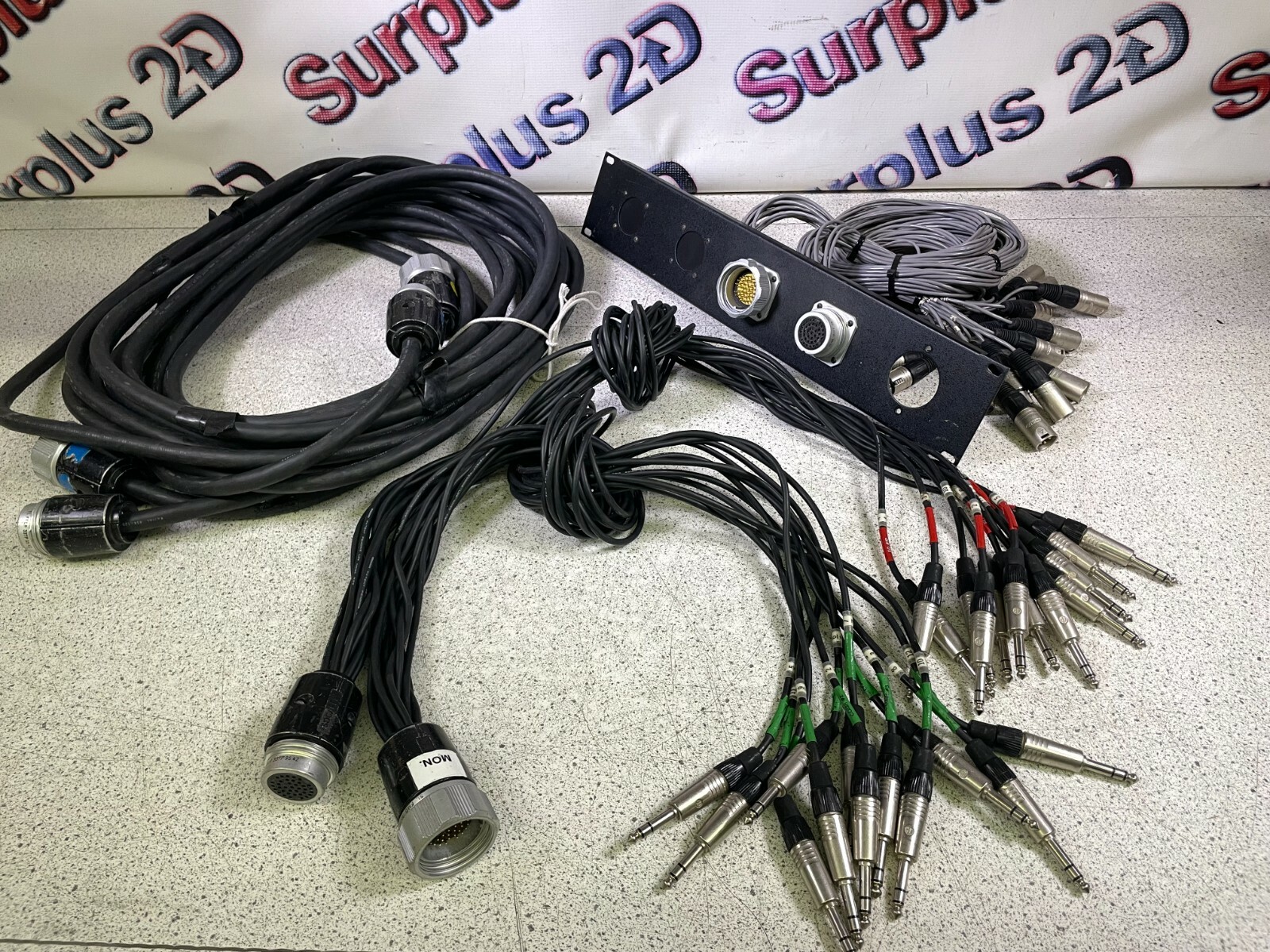 Lot of 5 Amphenol Socapex Break-out Cables and Pannel