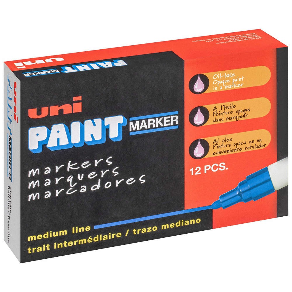 UNI-PAINT 63614 Paint Marker,Silver,Capped,PK12 1JU89