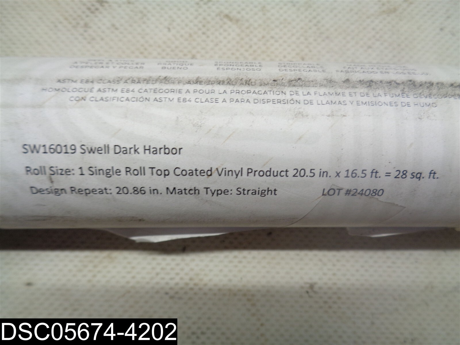 SW16019 Tempaper 20.5 in. x 16.5 ft. Swell Dark Harbor Peel And Stick Wallpaper