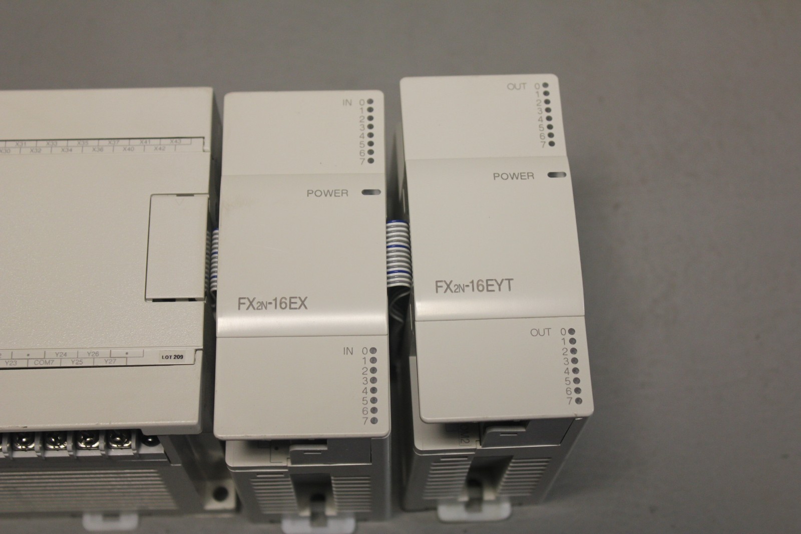 MITSUBISHI PLC SYSTEM WITH 3 MODULES FX3GA-60MT-CM & FX2N-16EX & FX2N-16EYT