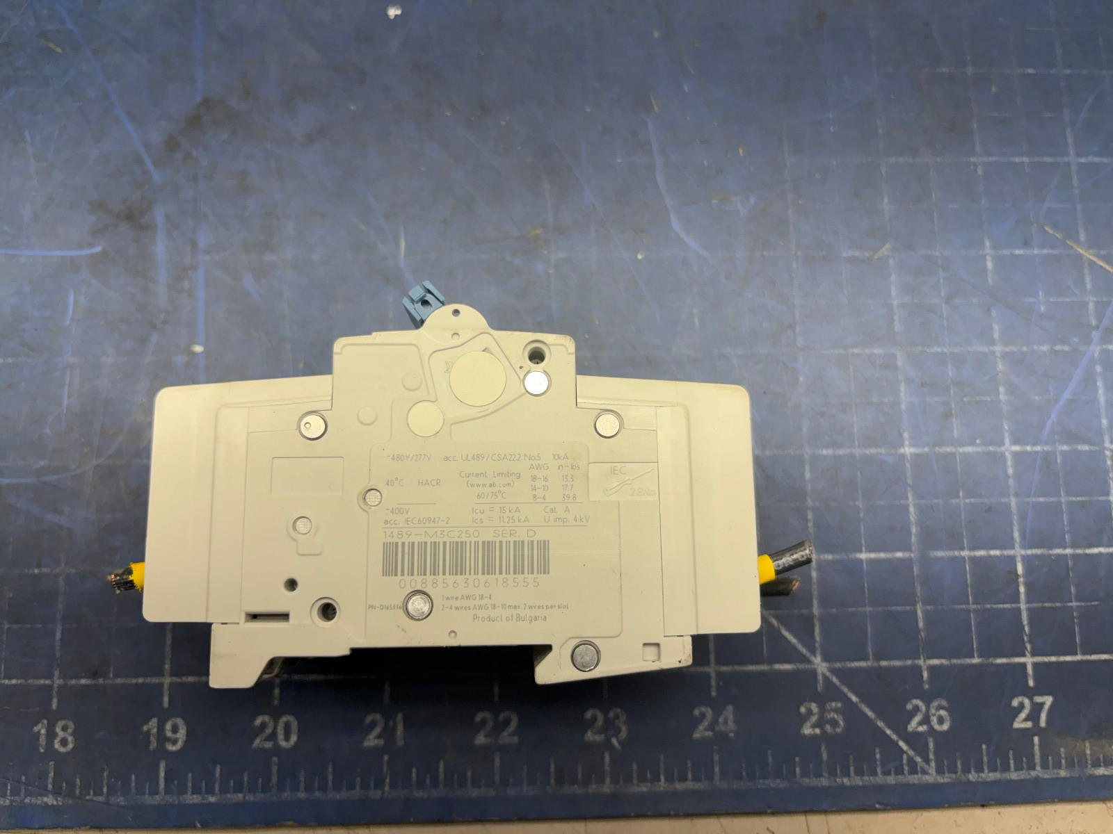 ALLEN BRADLEY 1489-M3C250 SER D 25A 3P 480Y/277V CIRCUIT BREAKER *SEE PICTURES*