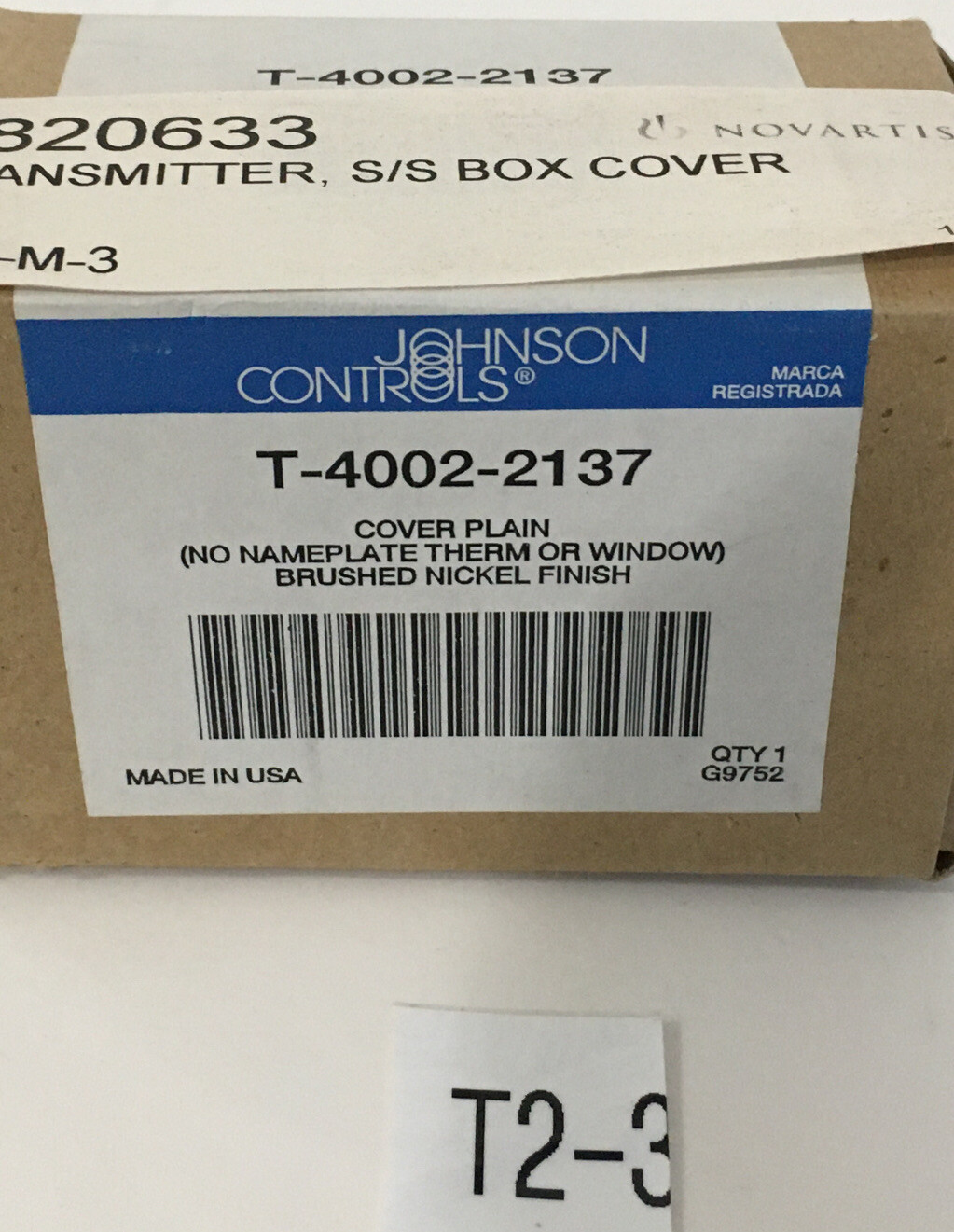 NEW!!! JOHNSON CONTROLS T-4002-2137 Cover Plain Nickel Finish + *Warranty*