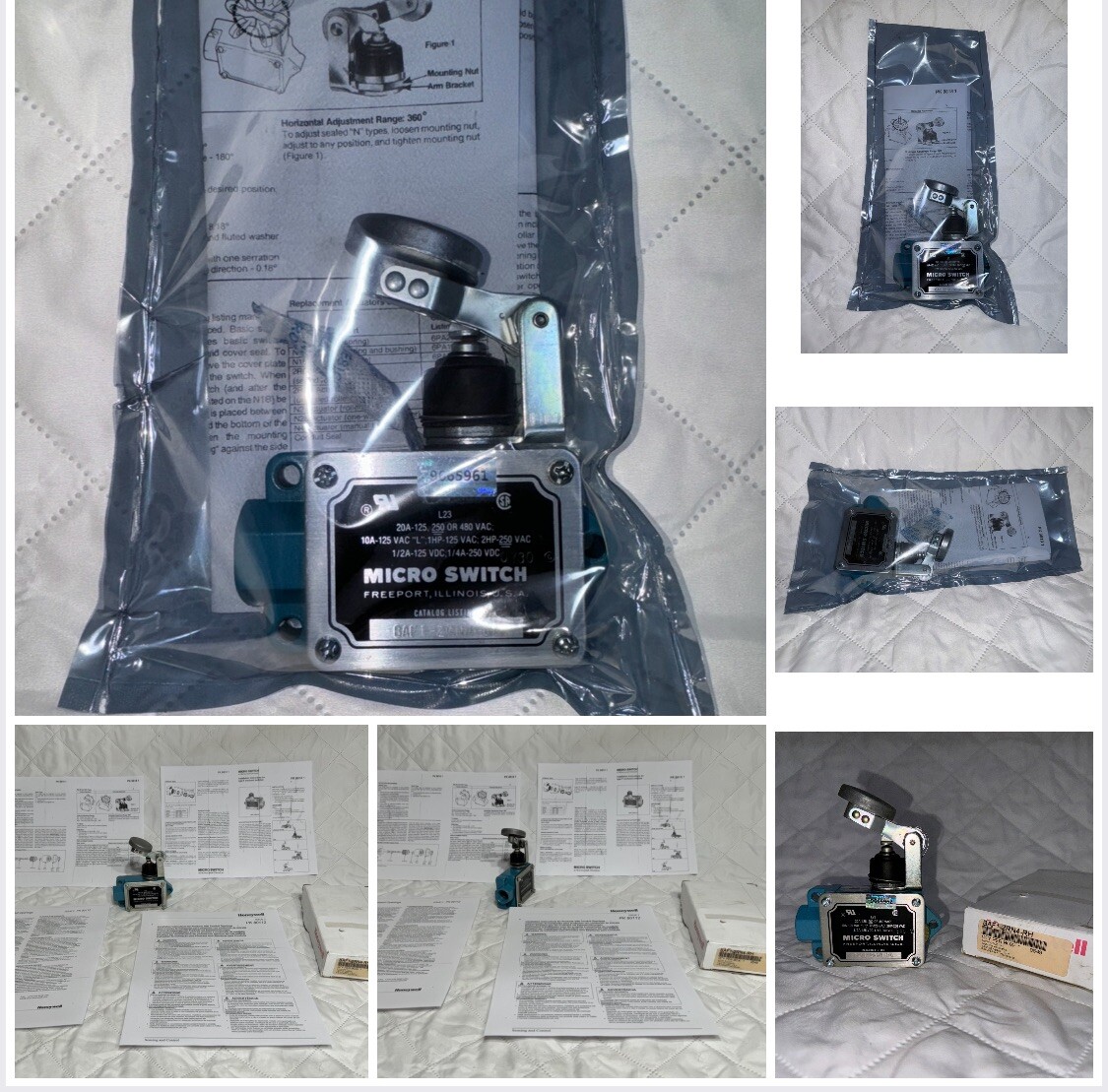 Honeywell Limit Switch BAF1-2RN4-RH 0.5A 250 AC/DC Palm Button N.O./N.C.