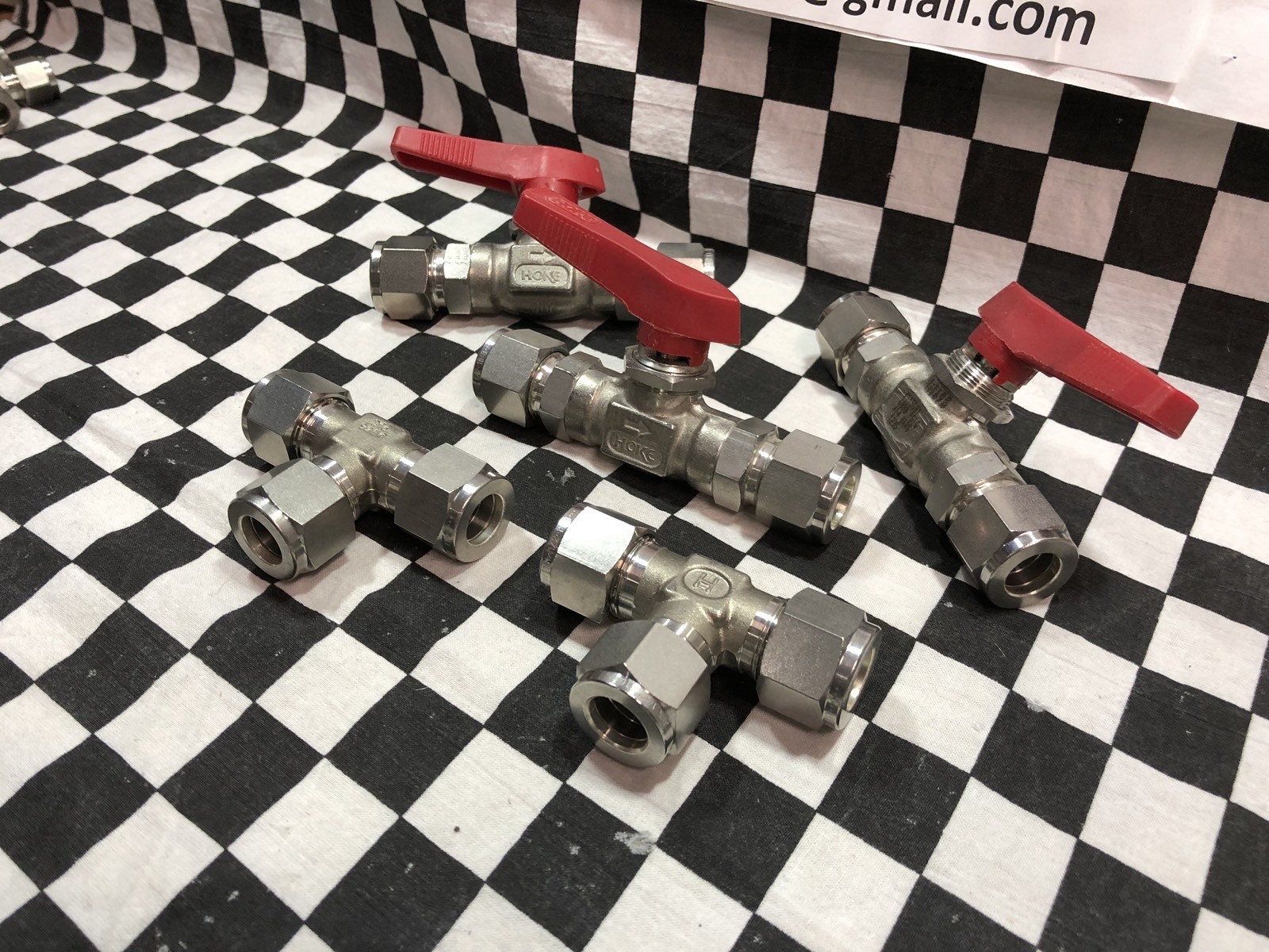 LOT OF 5 HOKE BALL VALVE & TEE UNION 1/2″, 7115G8Y & 8TTT SHIPSAMEDAY