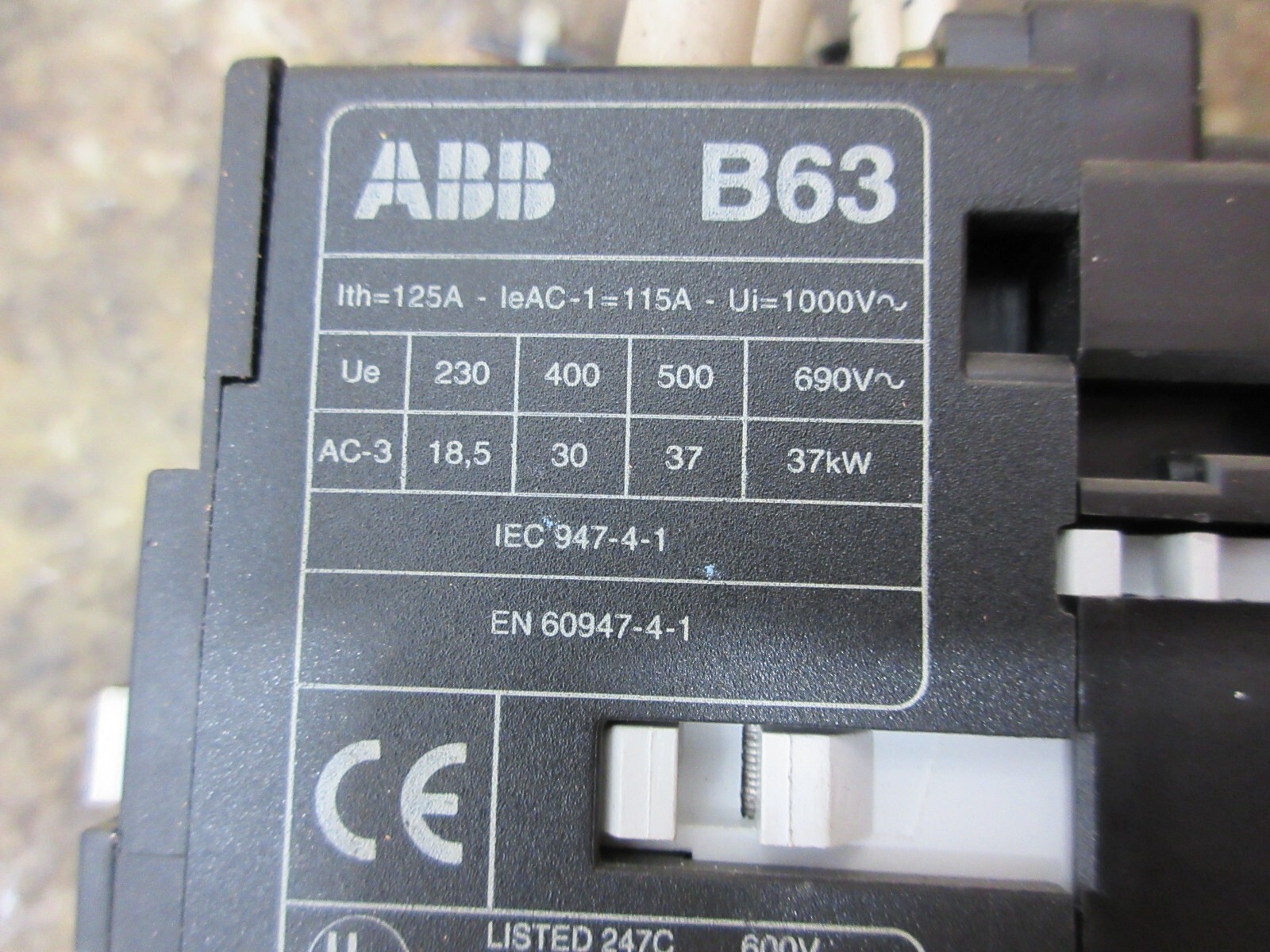 ABB B63 EN 60947-4-1 IEC 947-4-1 CONTACTOR LOT OF 2 PIECES
