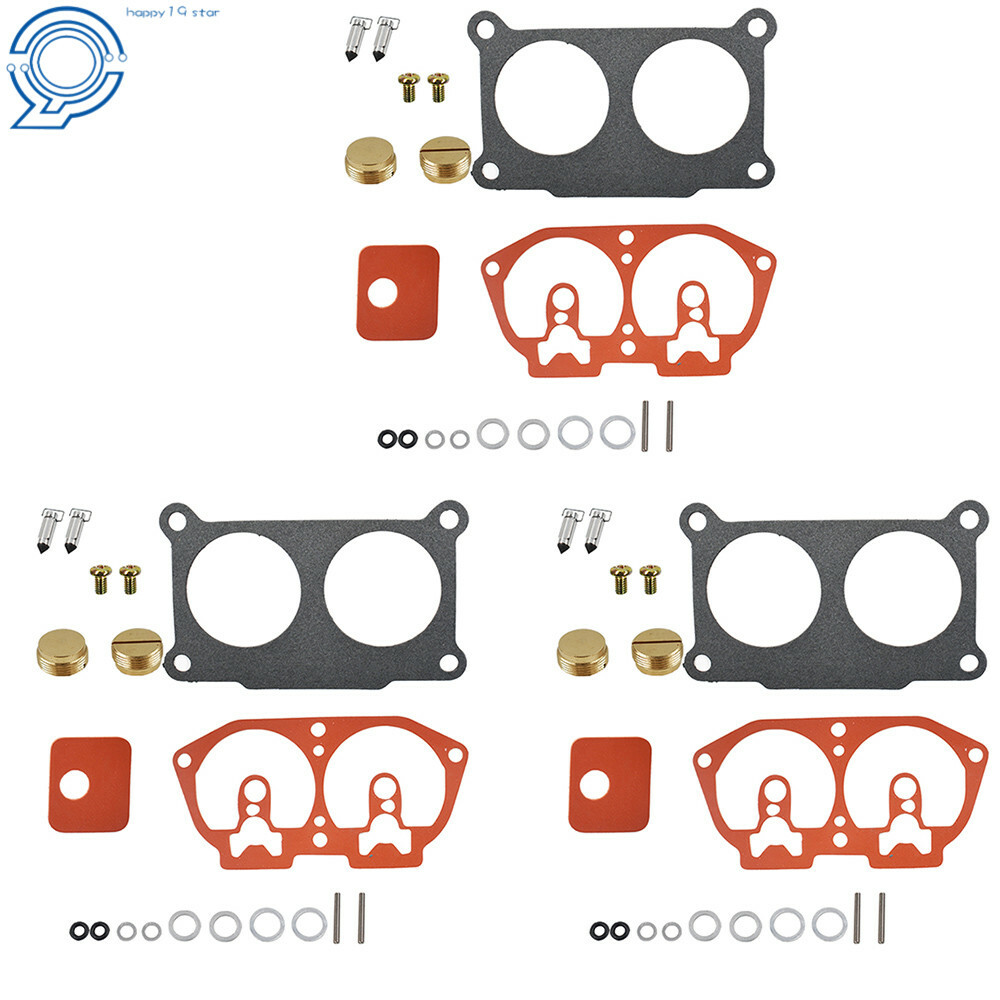 3× Carburetor Rebuild Kit 150 175 200 225 HP 86-95 For Outboard V-6 For Yamaha