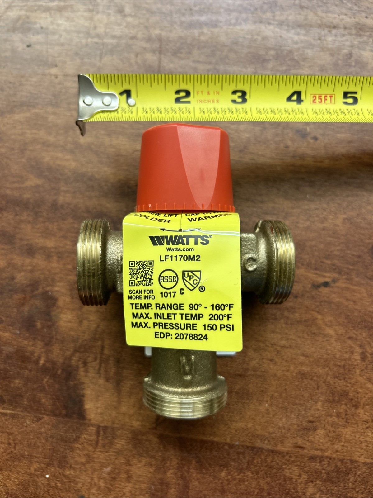 Watts 3/4 Lf1170m2-Ut-Press Mixing Valve, 0.5 To 23 Gpm, 3/4″ Inlet