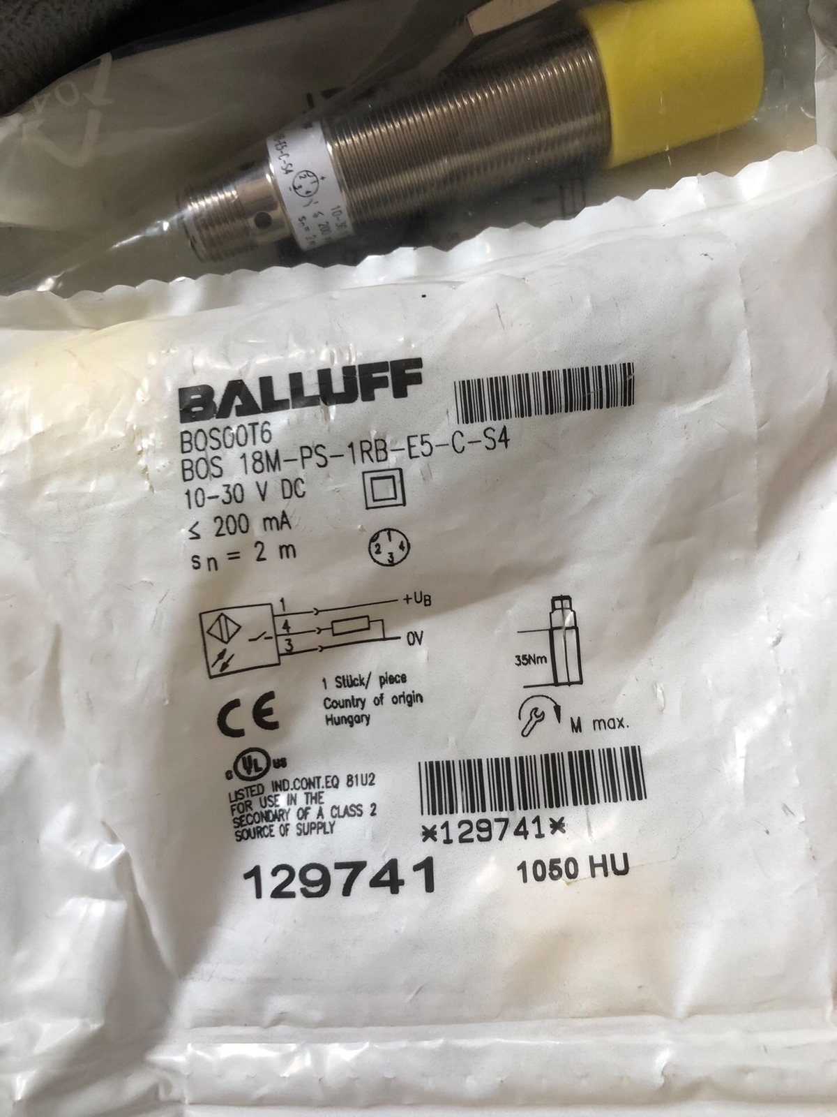 1P BALLUFF BOS 18M-PS-1RB-E5-C-S4 BOS00T6 Accept counteroffer