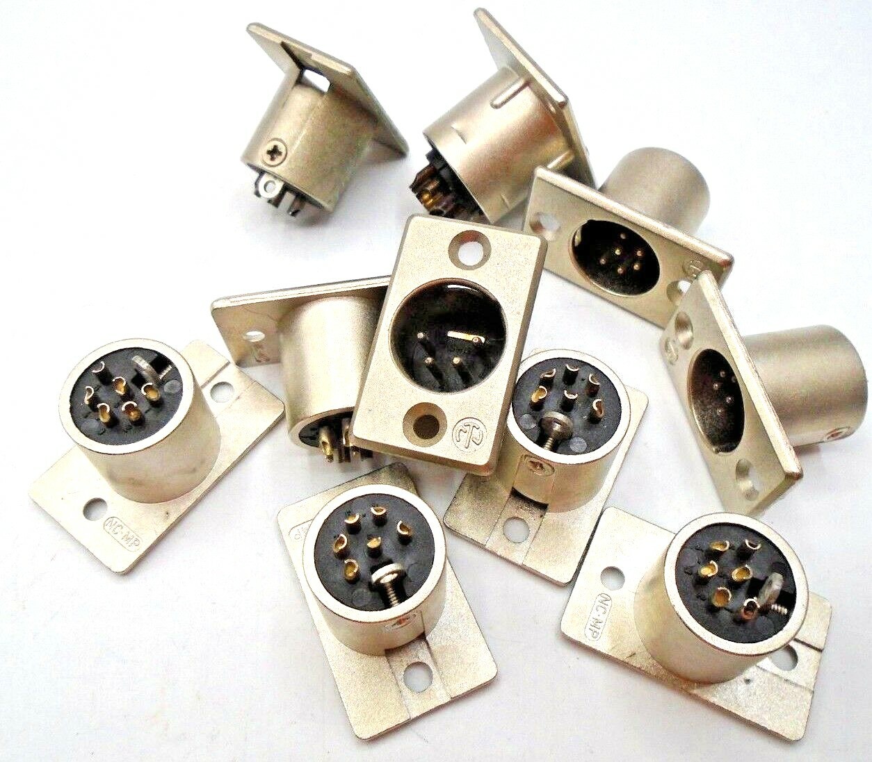 6-Pin Rectangular Lot of 10 Panel Connector Male Chassis Mount NC-MP New