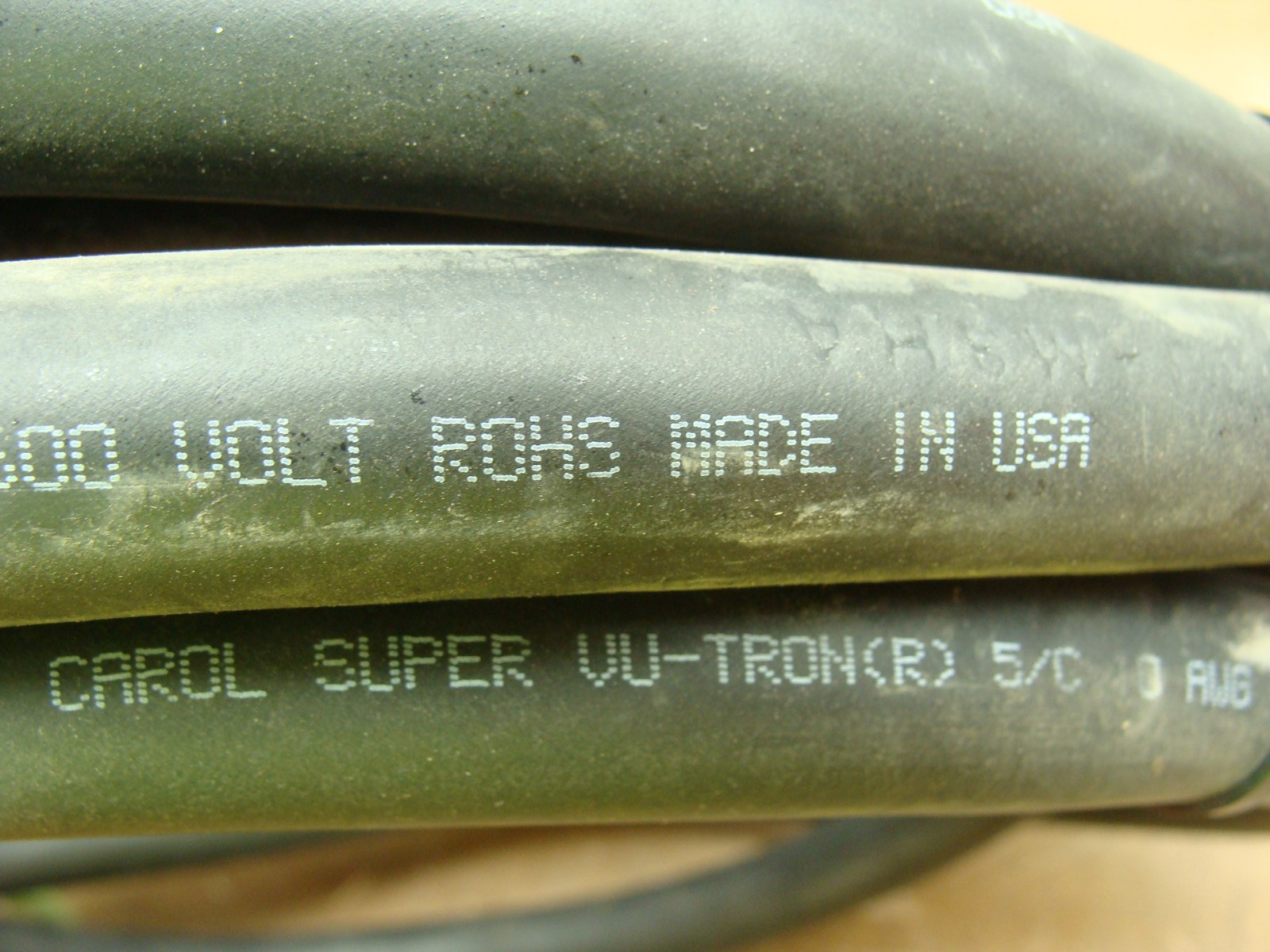 CAROL SUPER VU-TRON S00W 5/C 10AWG POWER CORD 11′ 4″ LENGTH W/HBL2811 PLUG