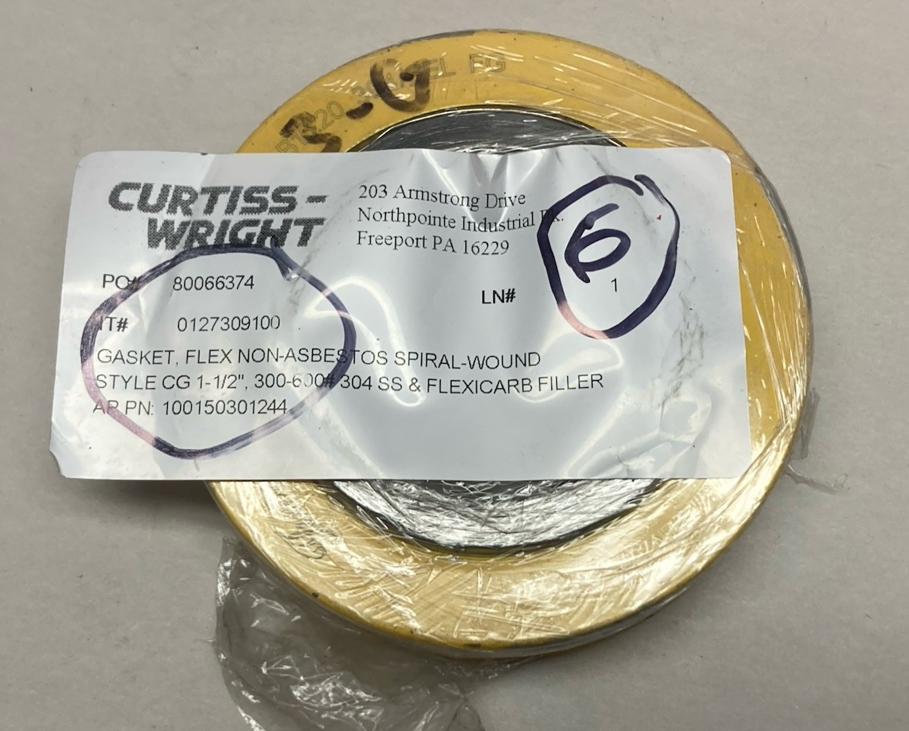 Curtiss-Wright,0127309100,Gasket Set 1-1/2 Inch 300/600 LOT OF 4