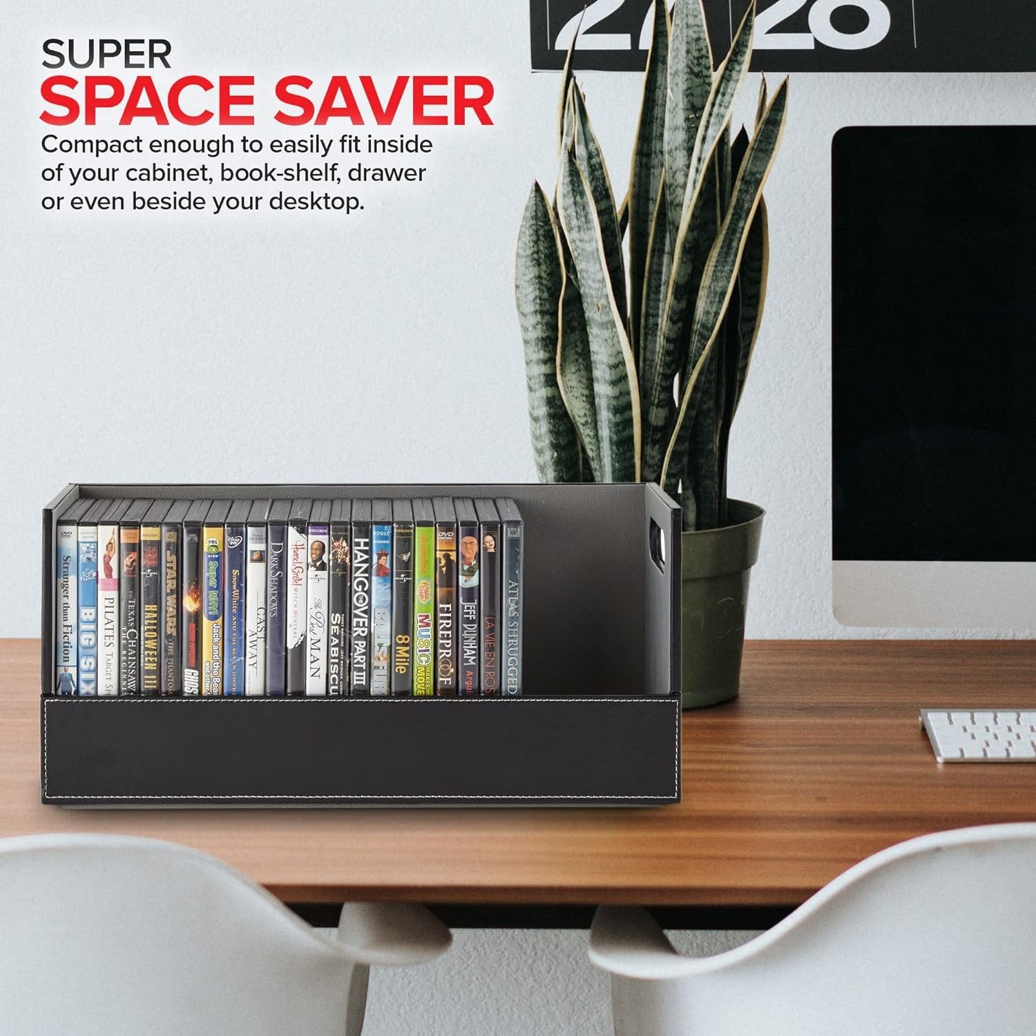 DVD Storage Box, Movie Shelf Organizer for Blu-Ray, Video Game Cases, CDs, VHS