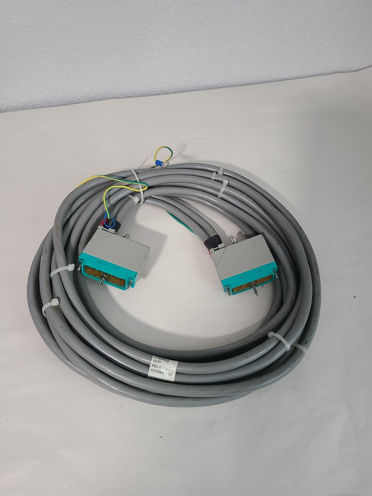 EDAC 1123 Robot Cable PN: 910500013 REV: A, 15 FT, XUTONG 1127, 37CX24AWG