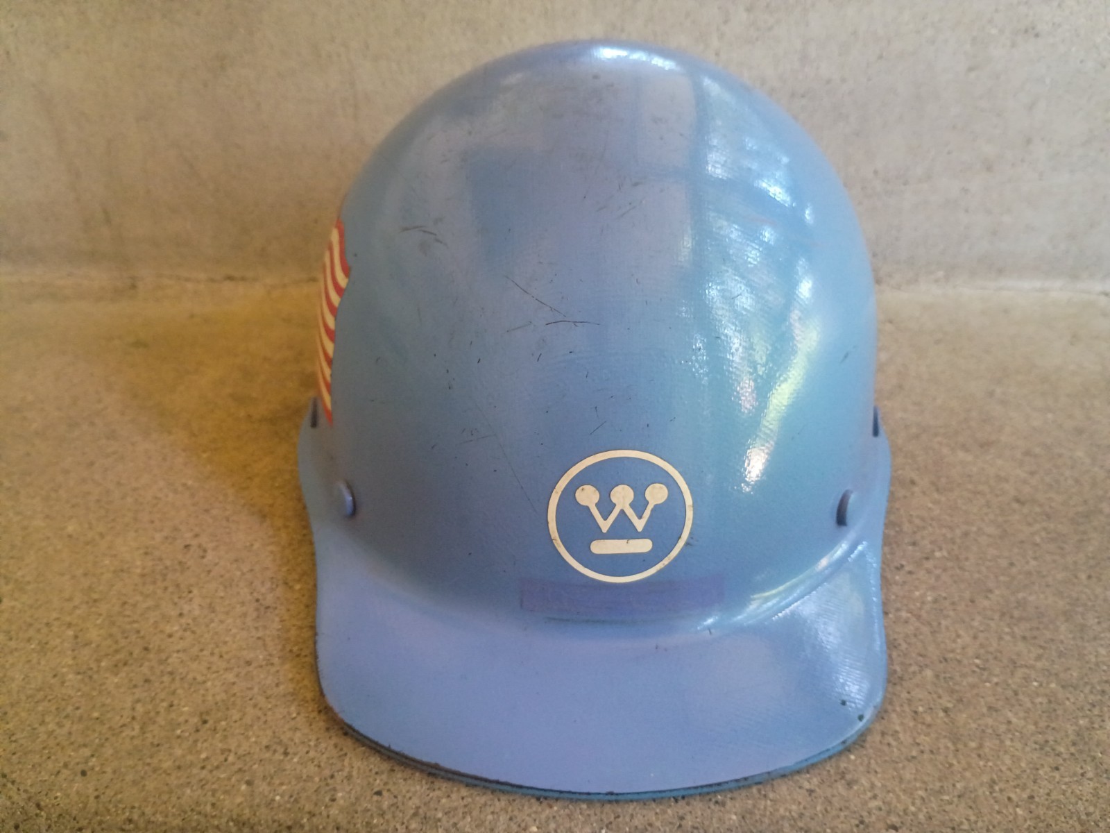 1960s MSA Skullgard Westinghouse industrial fiberglass safety hard hat