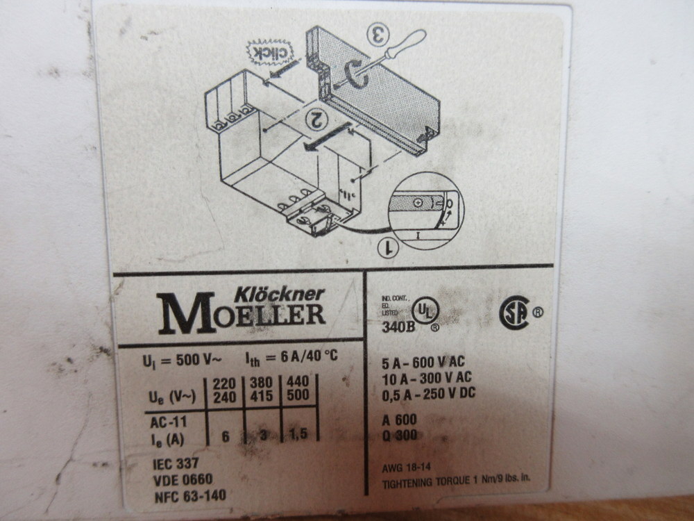 Klockner/Moeller MHI2-11S-PKZ2 Aux. Contact MHI211SPKZ2