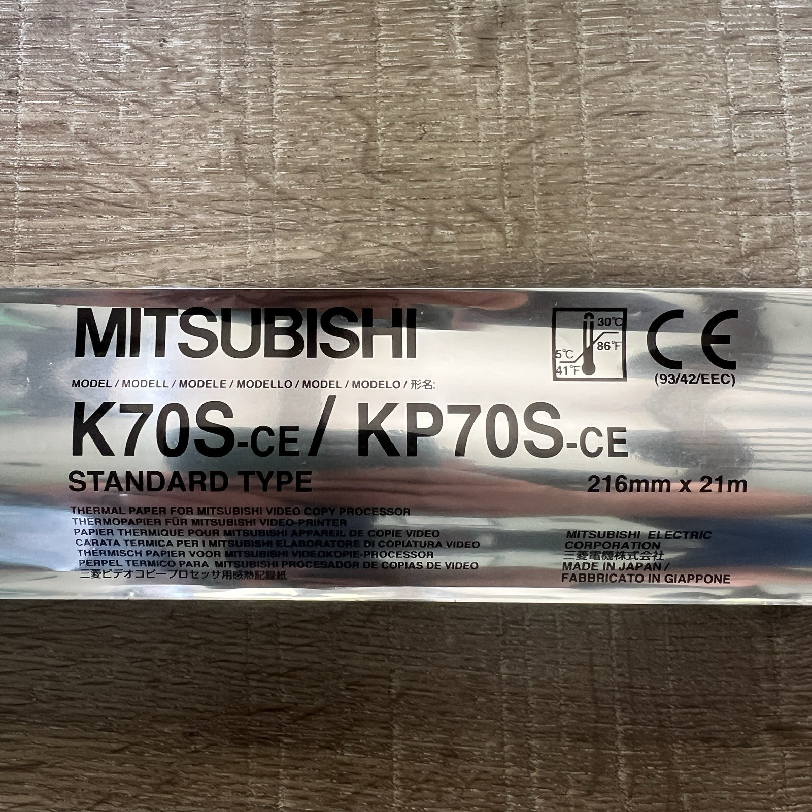 Mitsubishi K70S-CE KP70S-CE 216mmx21m Thermal Paper Sealed New