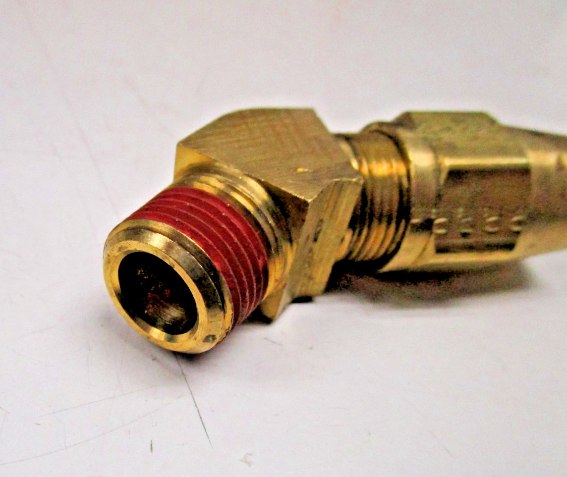 PARKER VS279AB-8-6 Pipe to Thread 45 Deg. Brass Fitting 3/8 Male NPT to 1/2 Tube