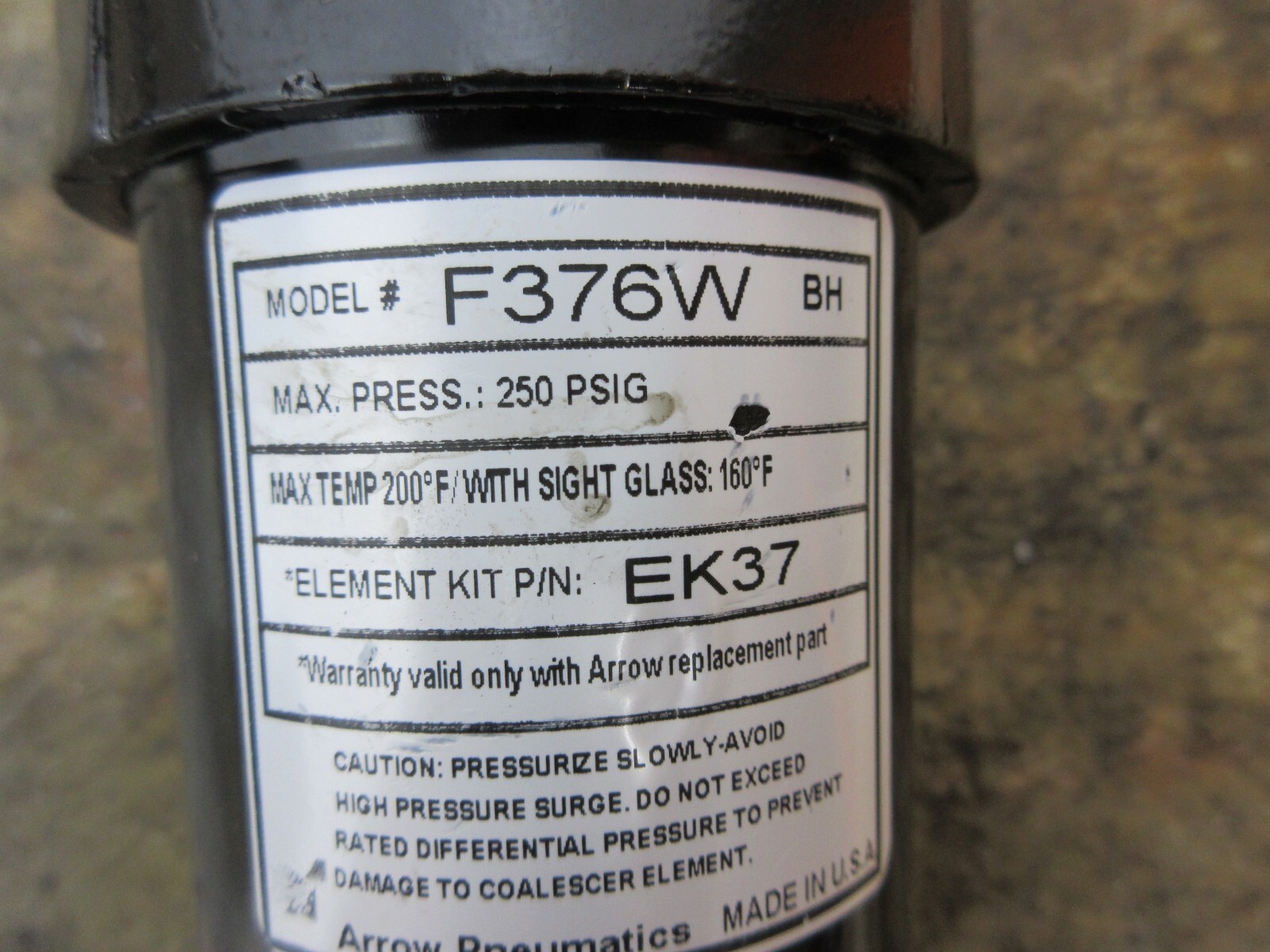ARROW F376W BH PNEUMATIC AIR FILTER REGULATOR MITSUBISHI CNC MILL
