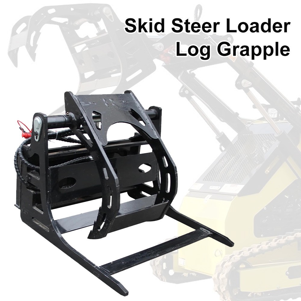 Mini Skid Steer Log Grapple Attachment | 200lb Heavy-Duty Quick Connect
