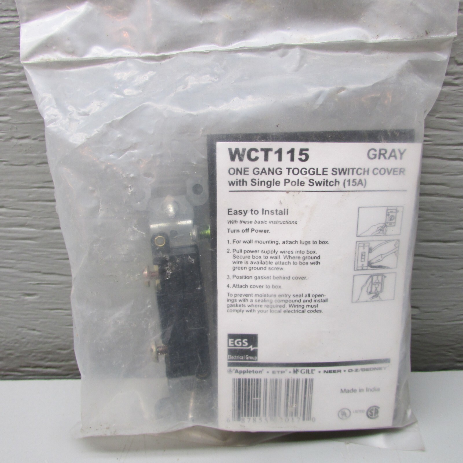EGS WCT 115 One Gang Toggle Switch Cover