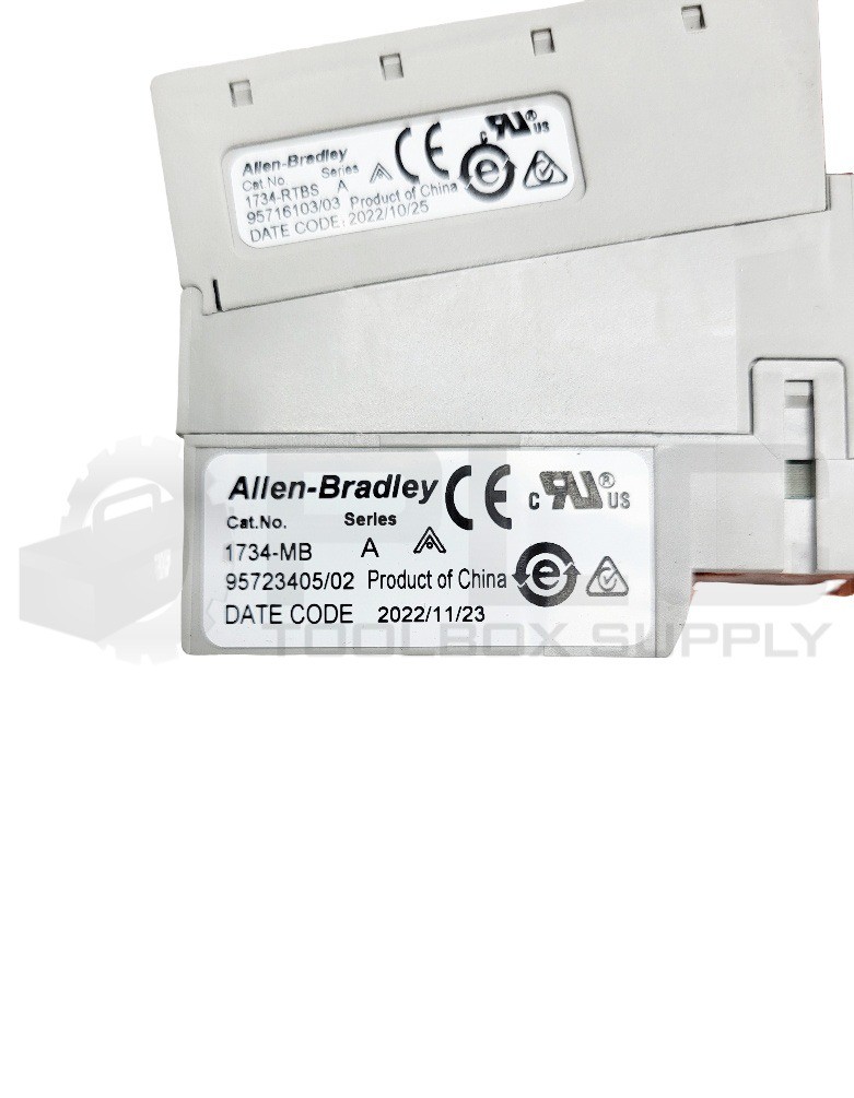 ALLEN BRADLEY 1734-MB /A TERMINAL BASE W/ (2) 1734-RTBS /A W/ 1734-IB8S /B