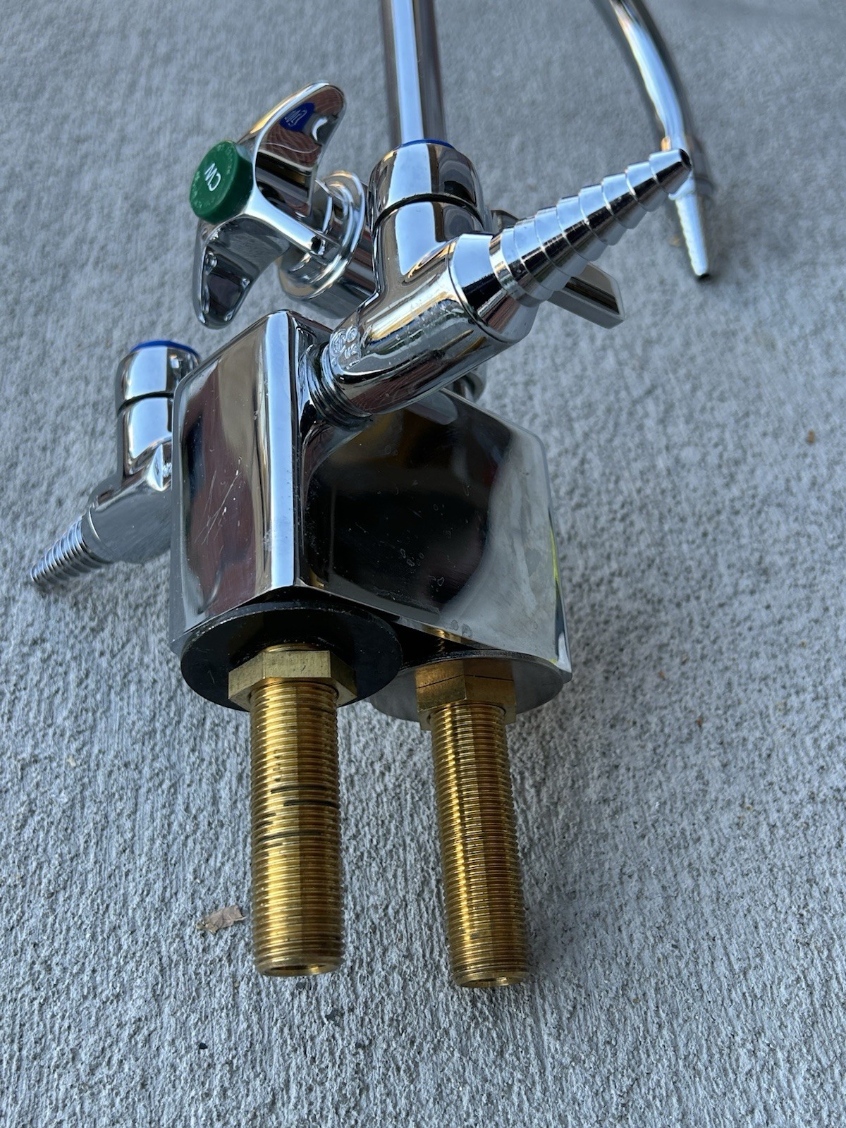 Chicago Faucets Single Hole Lab Faucet with Cross Handle, High Arch Vacuum Break