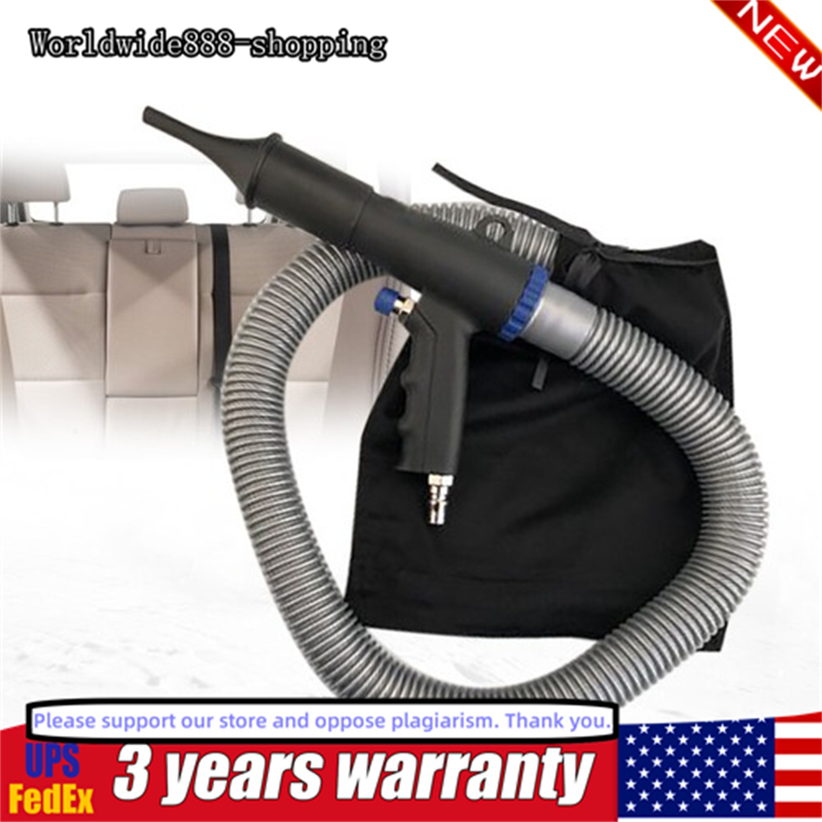 Dual Function Air Vacuum Blow Gun Pneumatic Tools Cleaner Cleaning Tools 90PSI