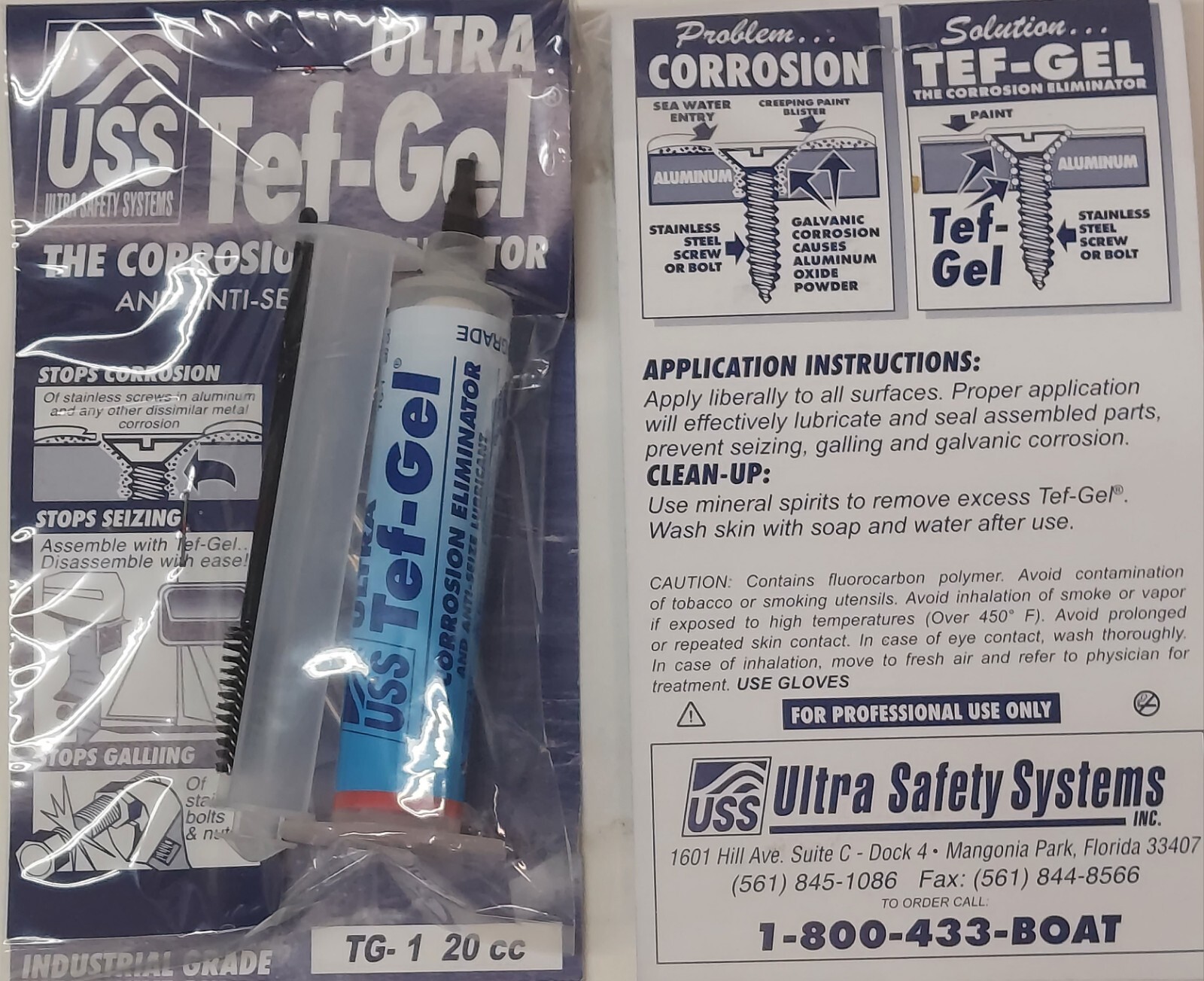TG-1 20 cc Syringe Ultra Tef-Gel Corrosion Eliminator And Anti-Seize Lubrican
