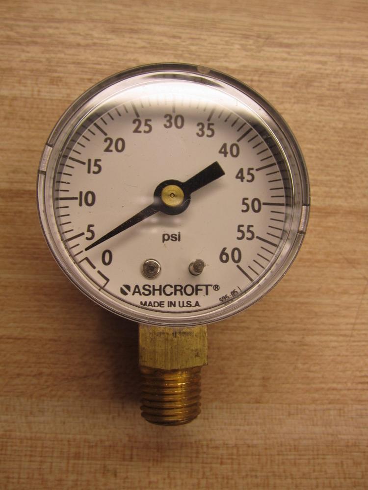 Ashcroft 20W1055 H 02L Pressure Gauge 0-60 PSI