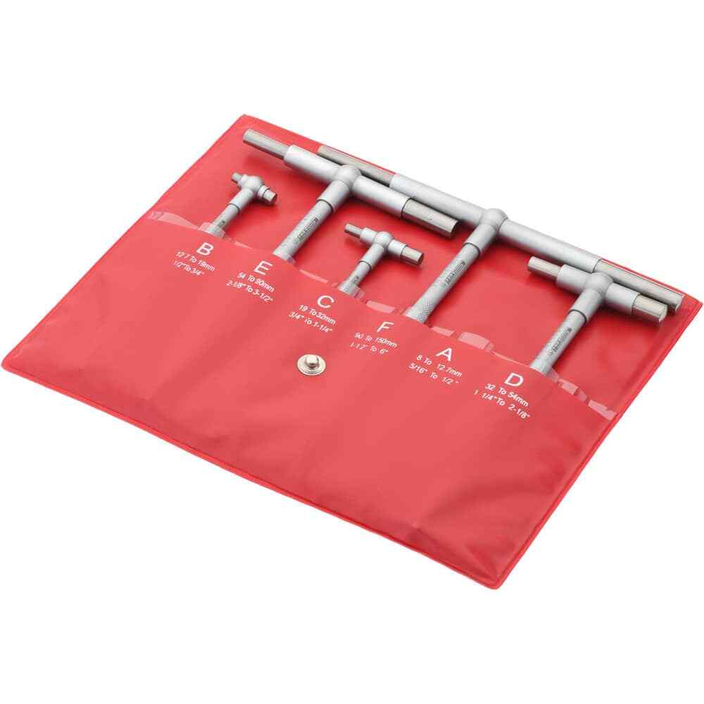 SPI 14-124-2 Telescoping Hole Gauge Set: Hardened Tool Steel, 1/2″ to 6″