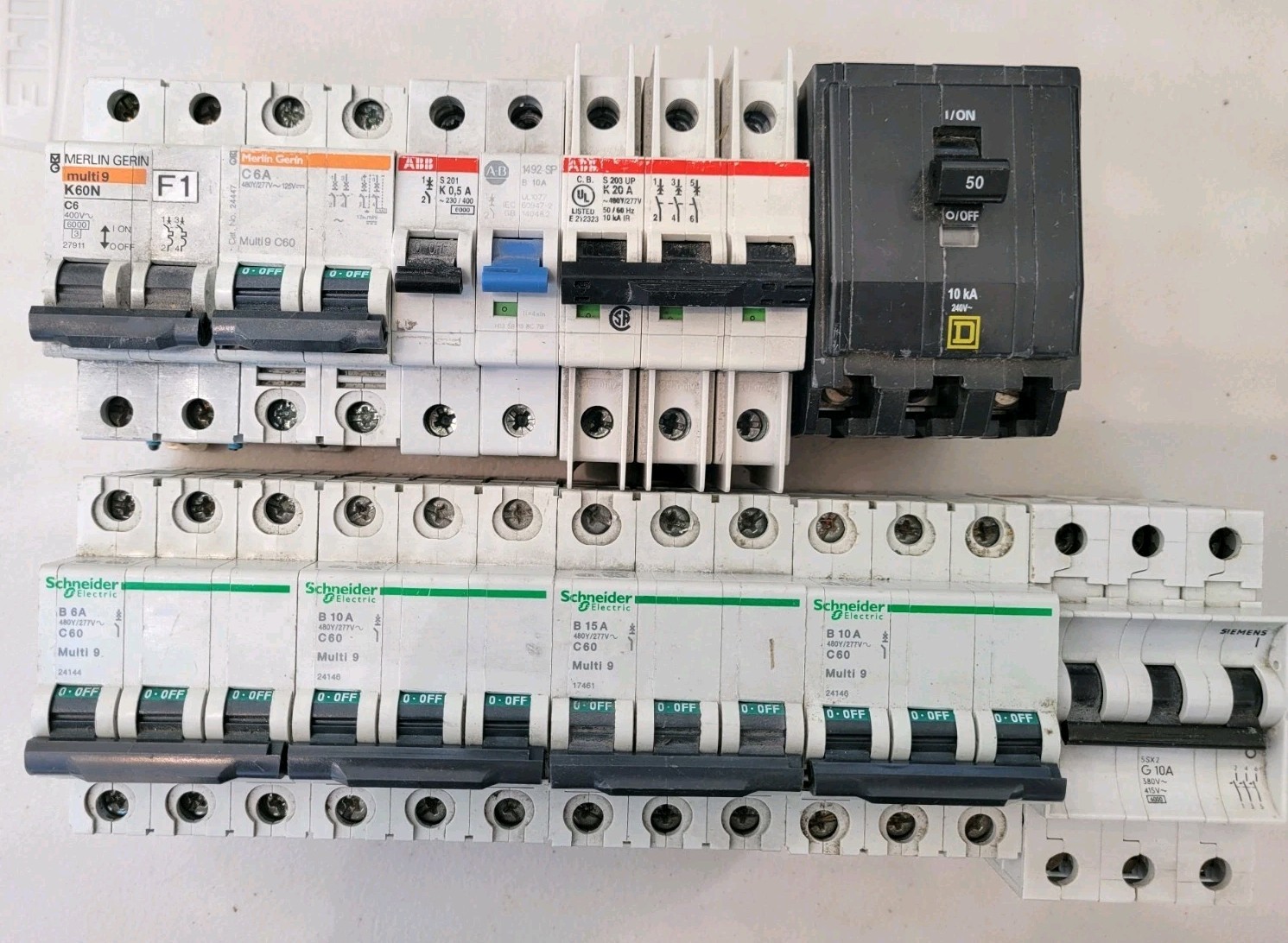 Schneider 24146 17461 Square D Merlin Gerin K60N ABB Circuit Breaker Lot various