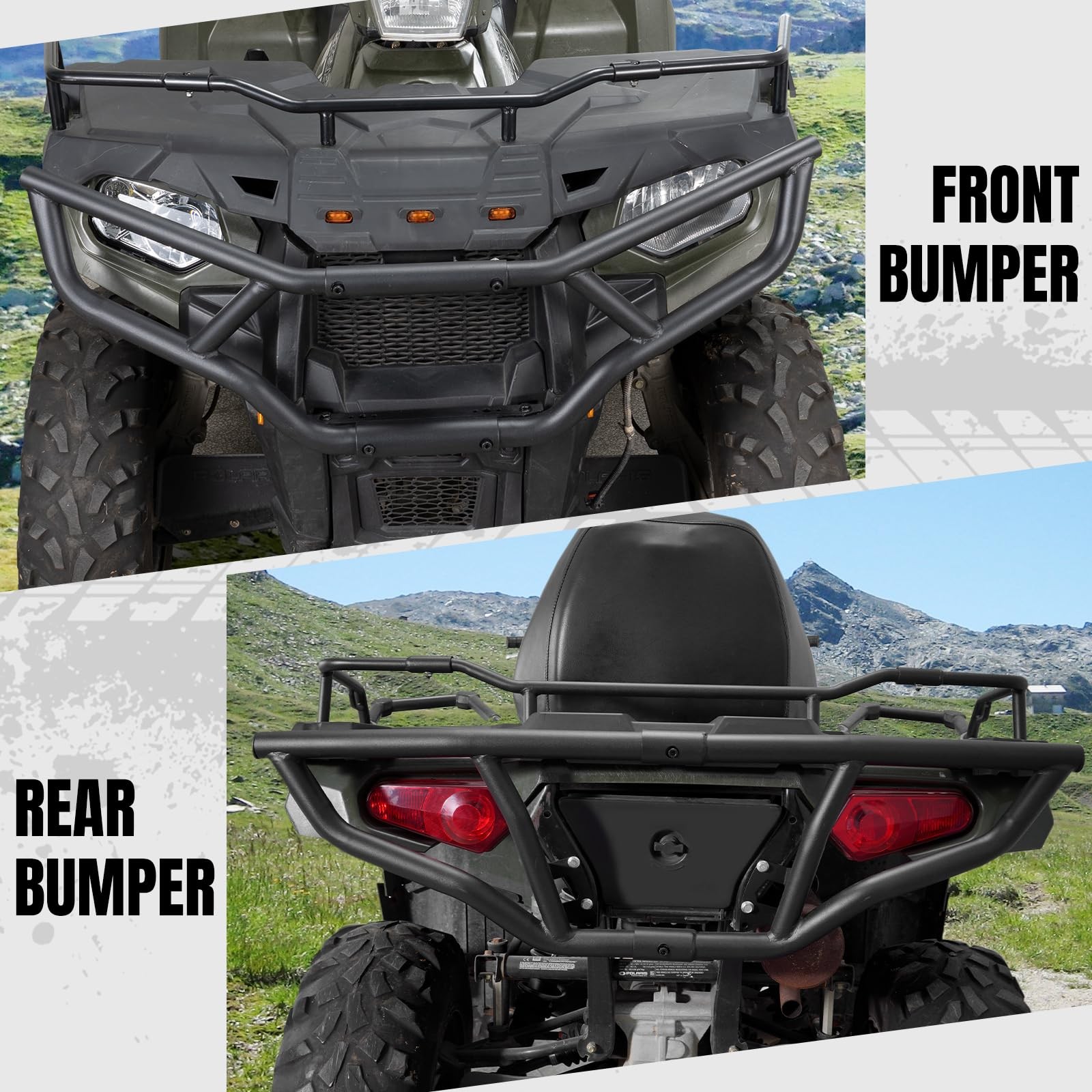 Full Set Brush Guard Front Rear Bumper For 20142024 Polaris Sportsman 570 450
