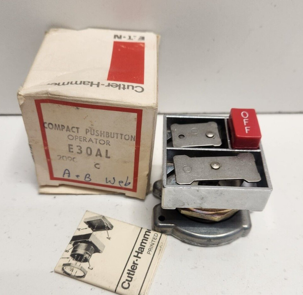 NEW IN BOX! CUTLER-HAMMER TOP MAINTAINED BOTTOM MOMENTARY PUSH BUTTON E30AL
