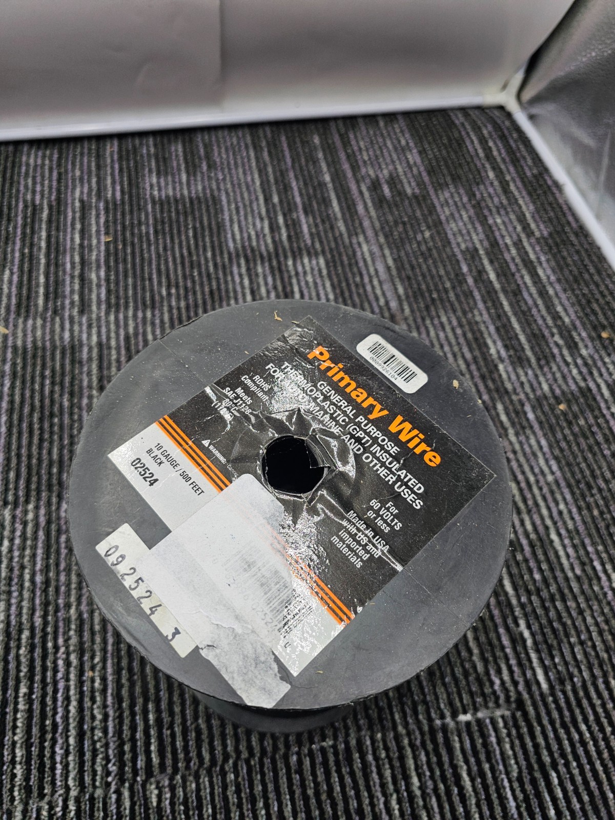 Primary Wire 02524 10 AWG x 500 ft. General Purpose Thermoplastic Wire Black