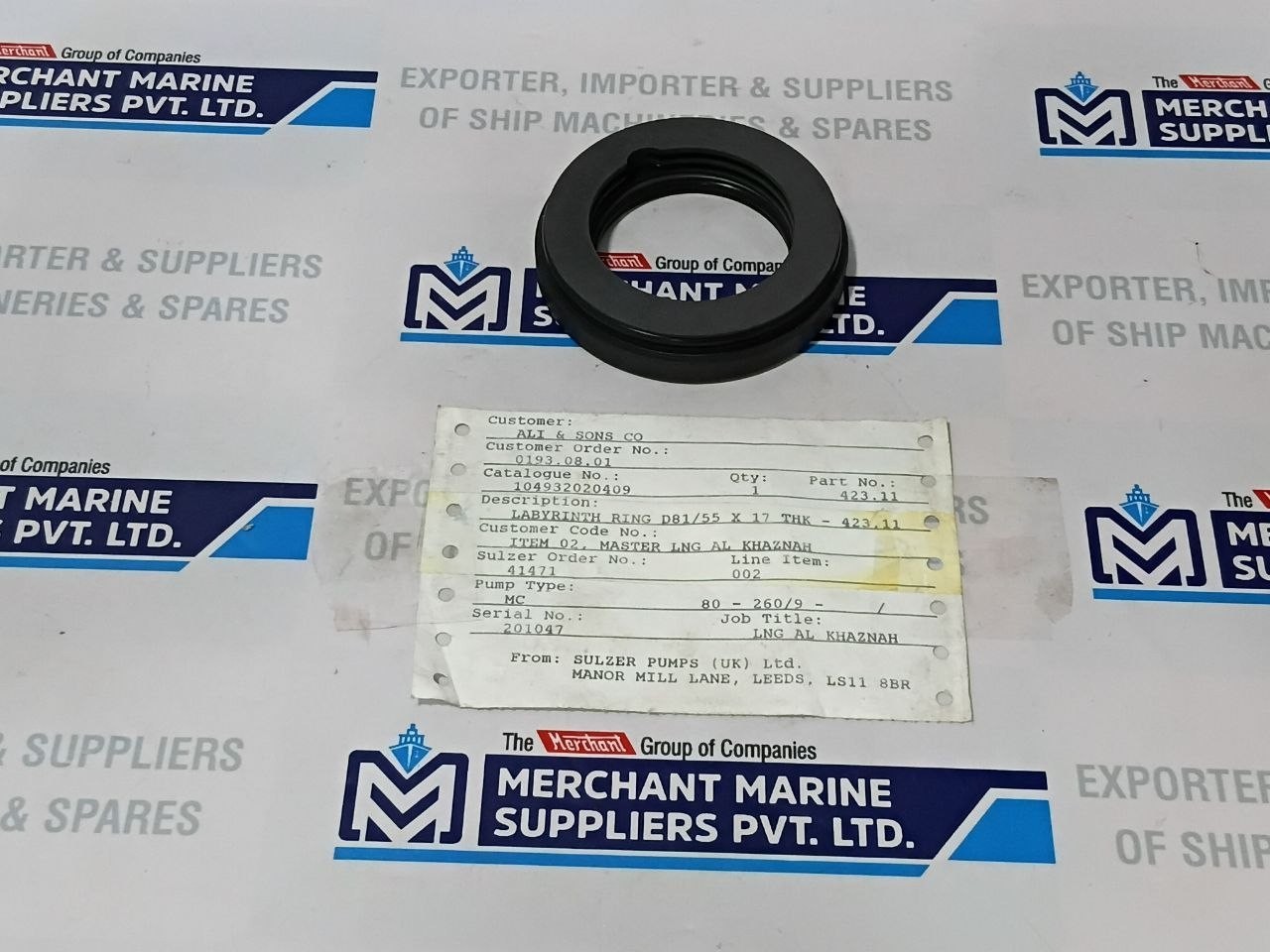 John Crane 423.11 Labyrinth Oil Seal JM LSM-0550-0810 for MC80-260/9 Sulzer Pump
