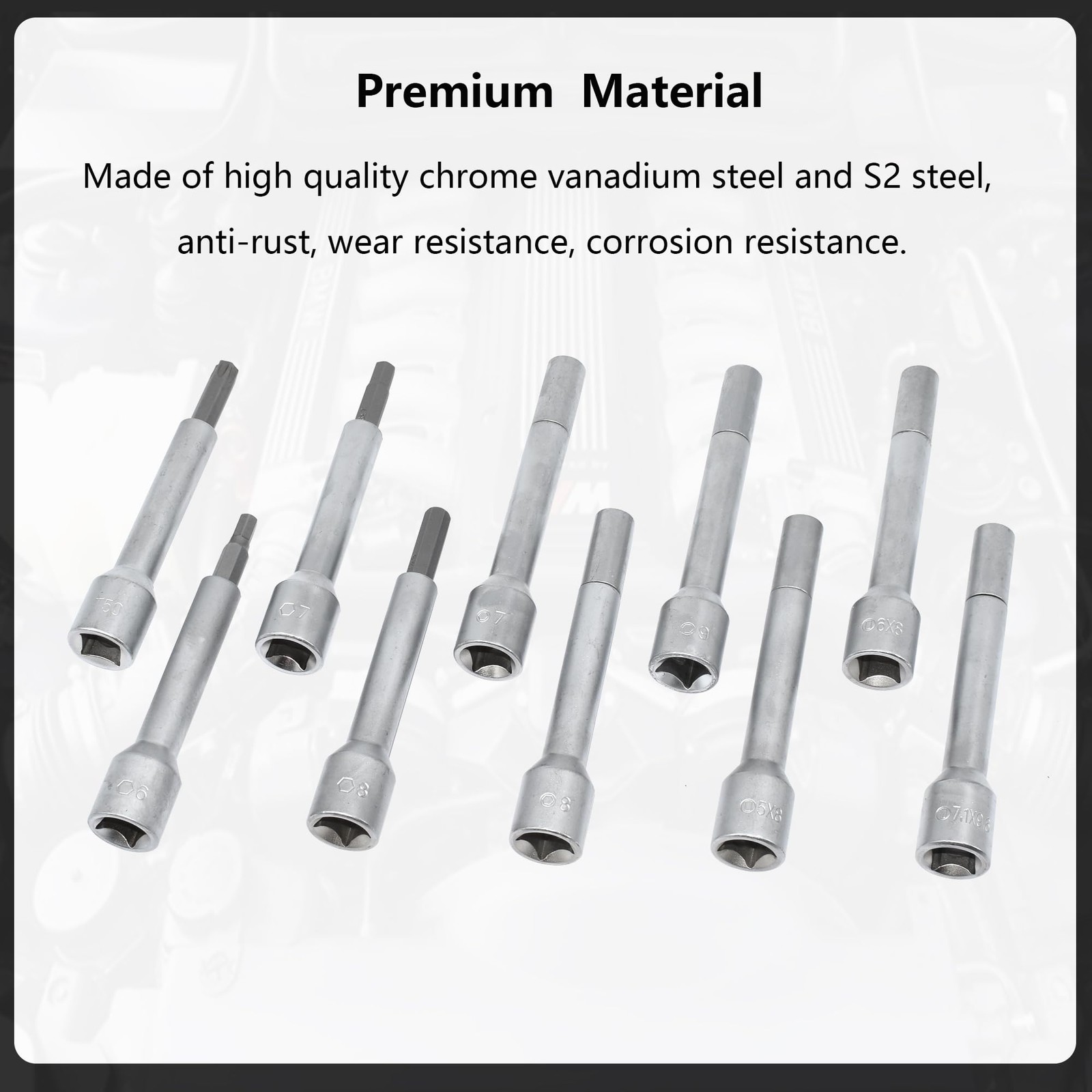 18PCS Steering Hub Suspension Shock Absorber Strut Nut Removal Tool Socket Ki…