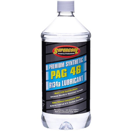 Supercool P46-32 A/C Compressor Pag Lubricant Plastic Bottle Red/Yellow Tint