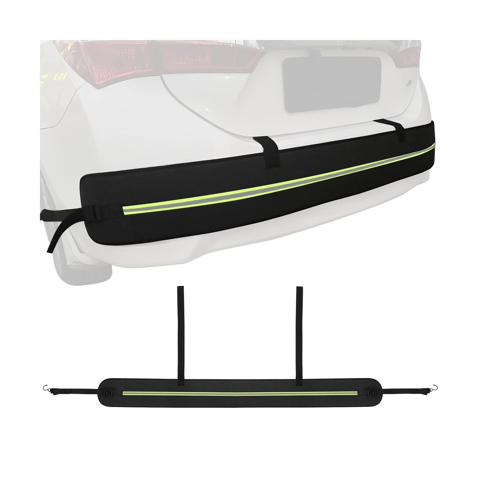 Rear Bumper Guard – 72x8x0.4in – w/ Safety Reflector – Fit For Car