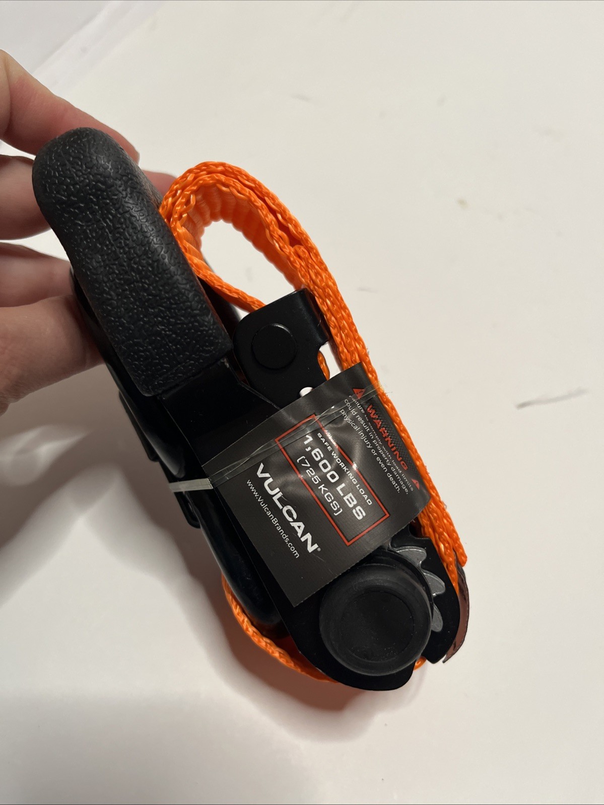 2-Pack VULCAN 1.6 in. x 8 ft. Safety Orange Ratchet Strap & Loop Tie Down Kit